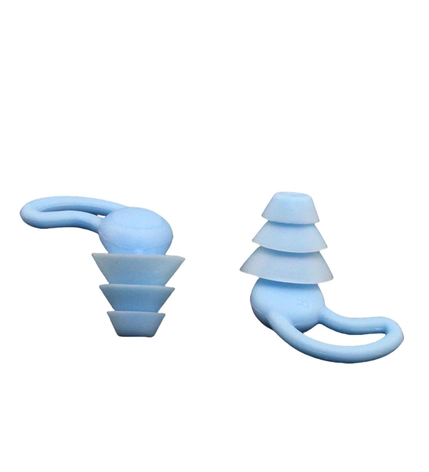 Silicone Earplugs Noise Reduction Earplugs Washable Hearing Protection(Blue) 1 count (Pack of 1) Blue