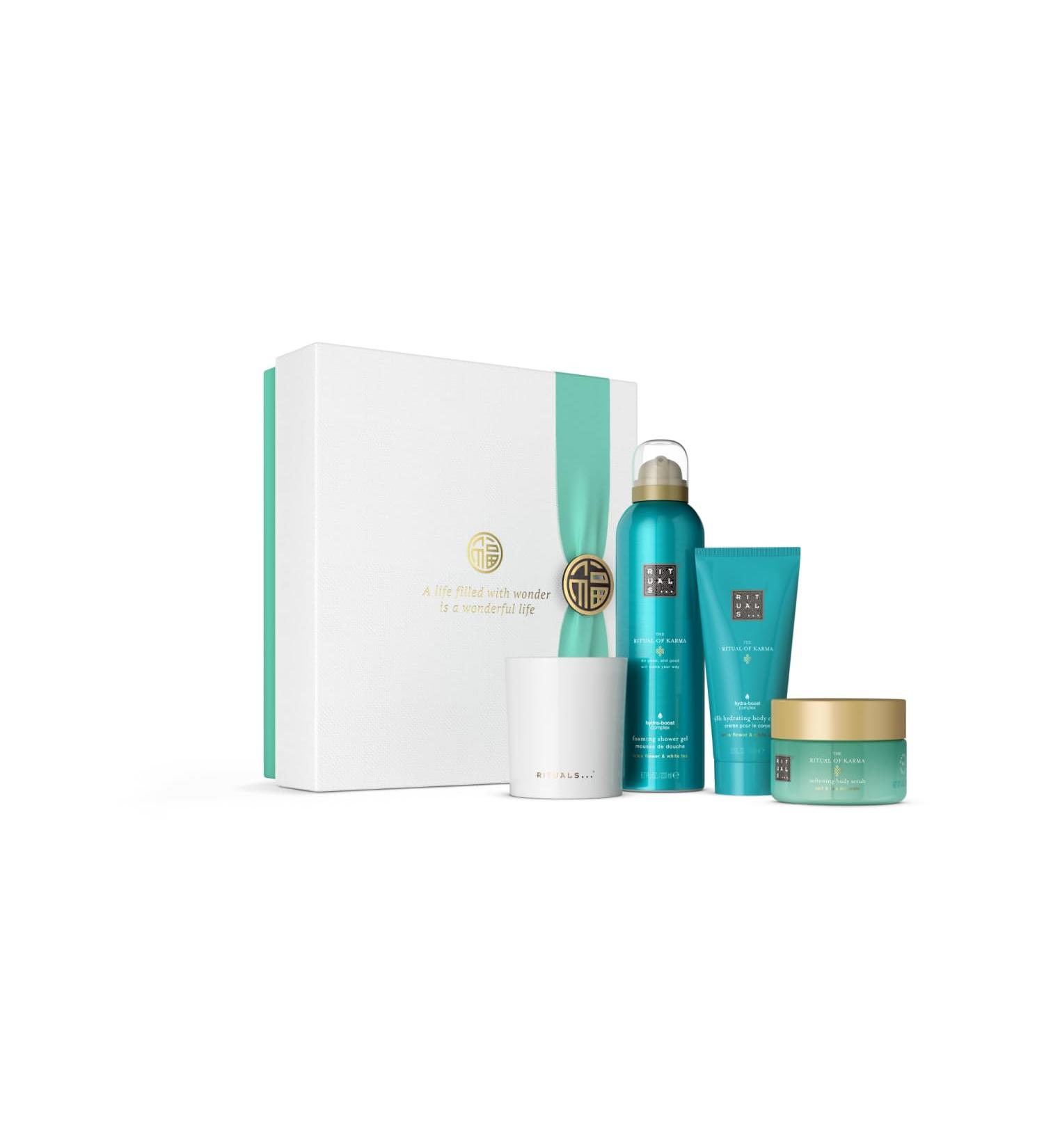 Rituals Gift Box The Ritual of Karma | 4 Body Care Products with Lotus & White Tea | Luxurious Gift Set for Ultimate Skin Care - Buy Online on GoSupps.com