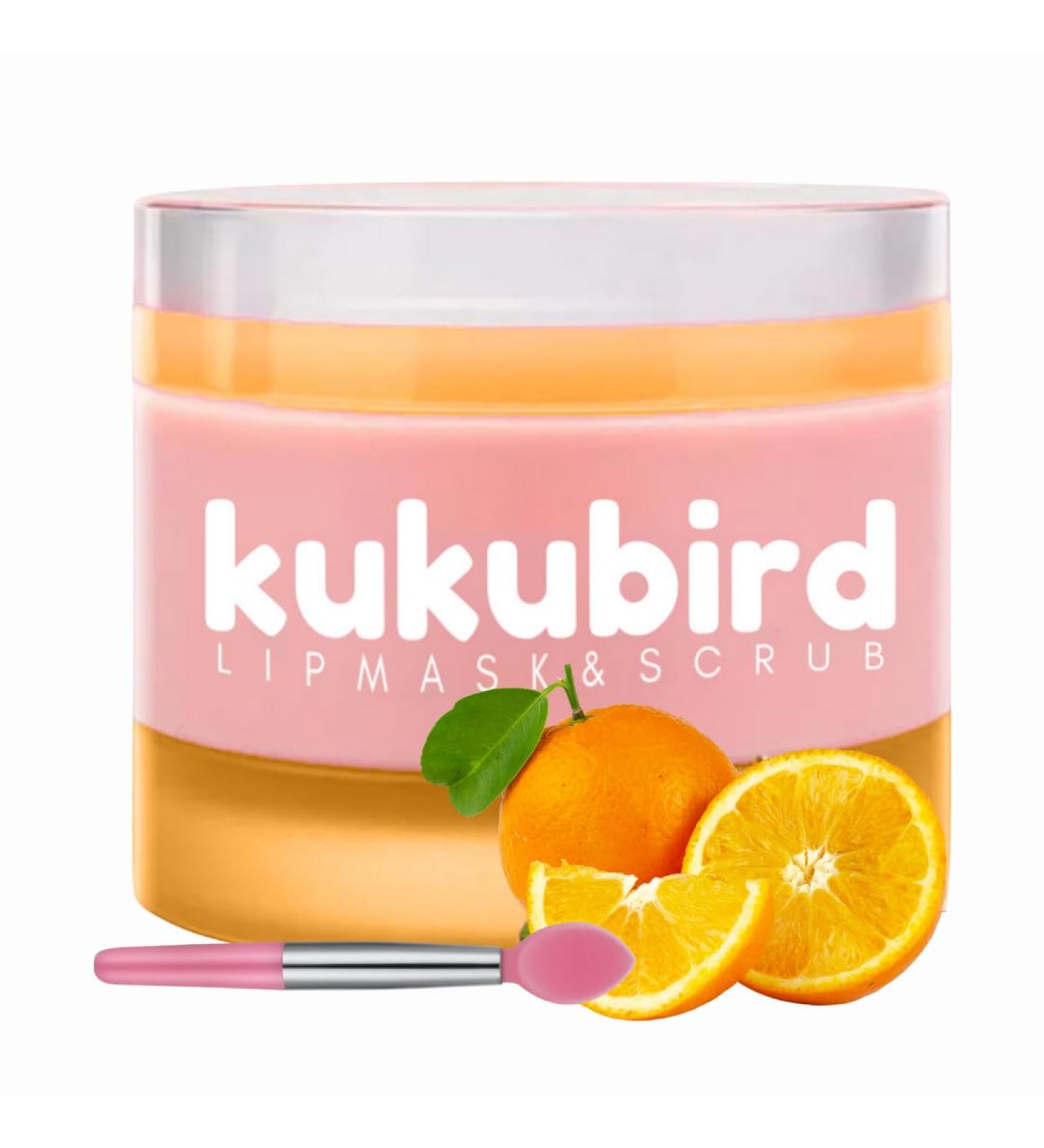 Kukubird Overnight Lip Mask: Hydrating Balm, Exfoliating Scrub - Orange - Buy Online on GoSupps.com