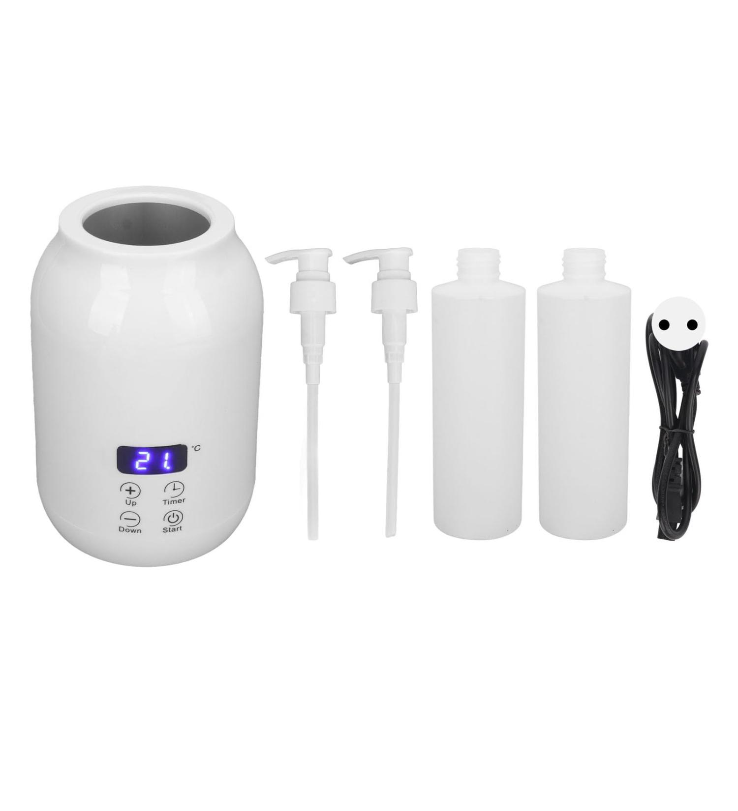 Psytfei Massage Oil Heater with LED Display & Touch Control | Adjustable Temperature & Two Oil Bottle Dispensers | 110-240V (EU Plug) - Perfect for Spa & Home Use - Buy Online on GoSupps.com