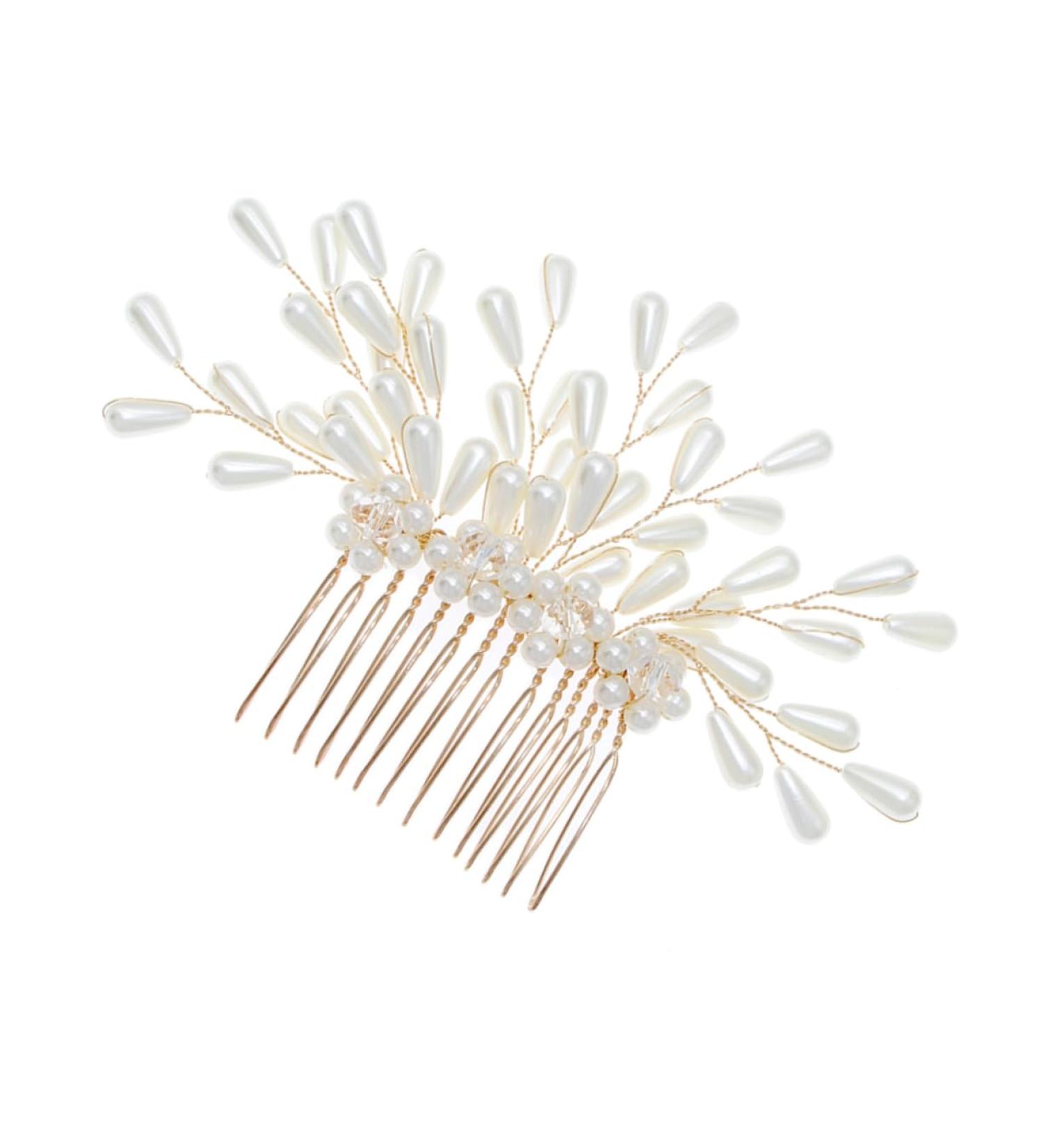 Angoily Bride Headpieces for Wedding Side Hair Comb Hair Claw Clips for Women Goody Hair Clips for Women Hair Combs for Women Crystal Hair Comb Tiara Pearl Accessories Miss - Buy Online on GoSupps.com