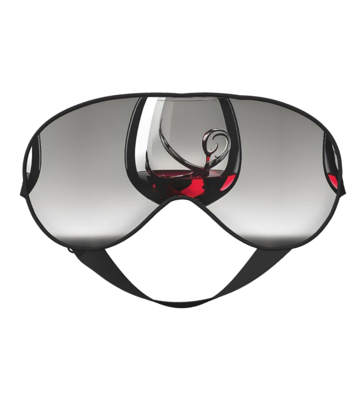 SSIMOO Wine Glass Sleep Mask - Adjustable Breathable Eye Mask for Comfortable Sleep | Fashionable Black Design - Buy Online on GoSupps.com