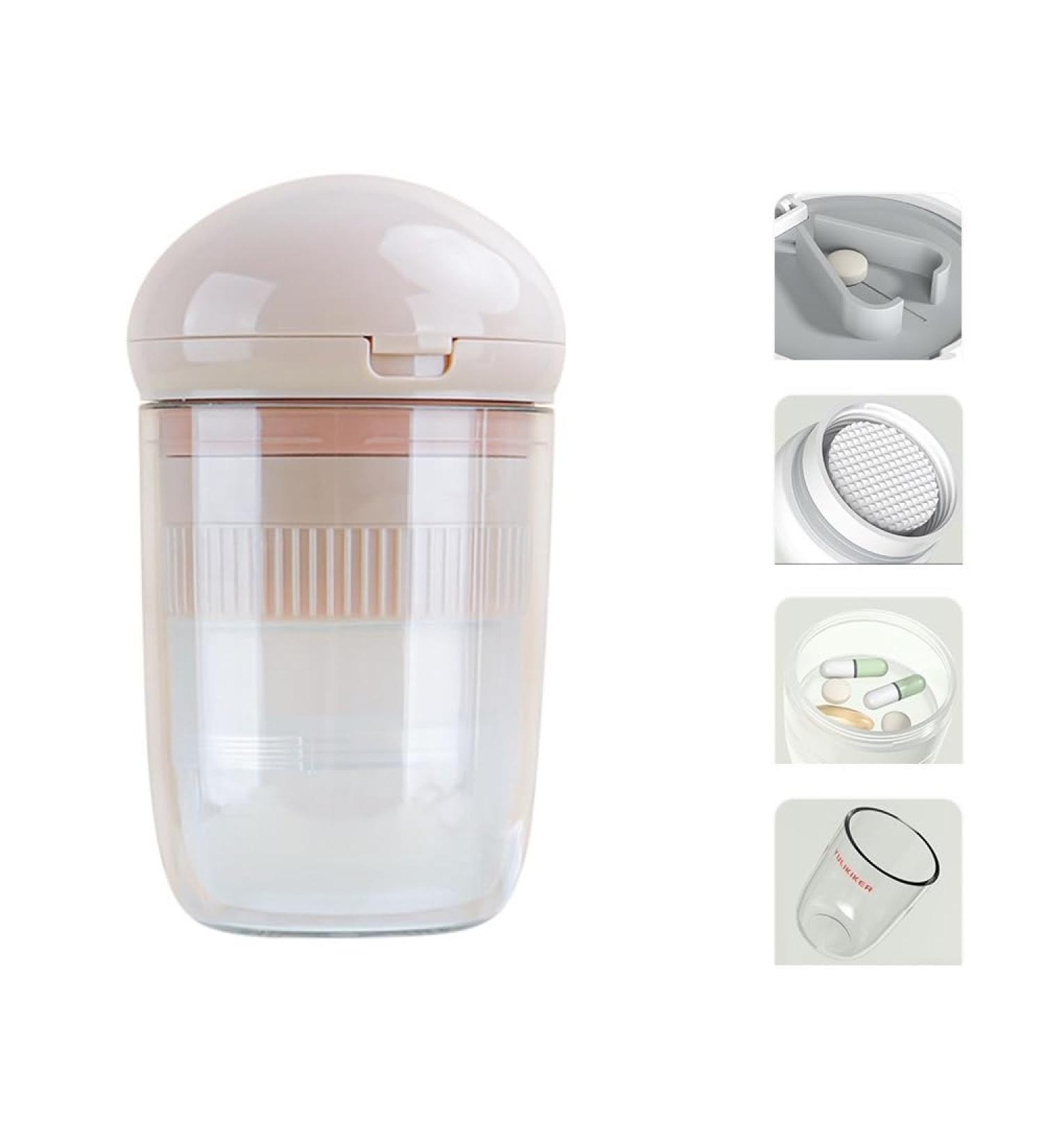 Pill Cutter Splitter with Dispenser & Travel Organizer - Stainless Steel Blade for Small or Large Pills - Pink - Buy Online on GoSupps.com