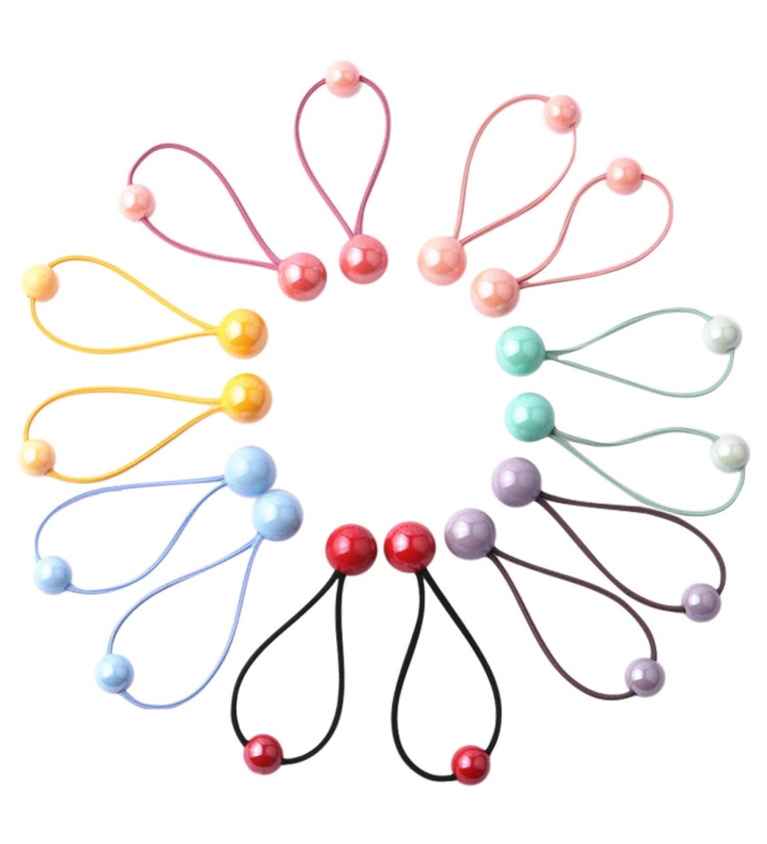 FRCOLOR 7 Pairs headband color hair tie small hair ties rubber bands for hair clear hair elastics Pom Pom baby elastic hair ties elastic hair rope Korean version bead Acrylic girl child - Buy Online on GoSupps.com