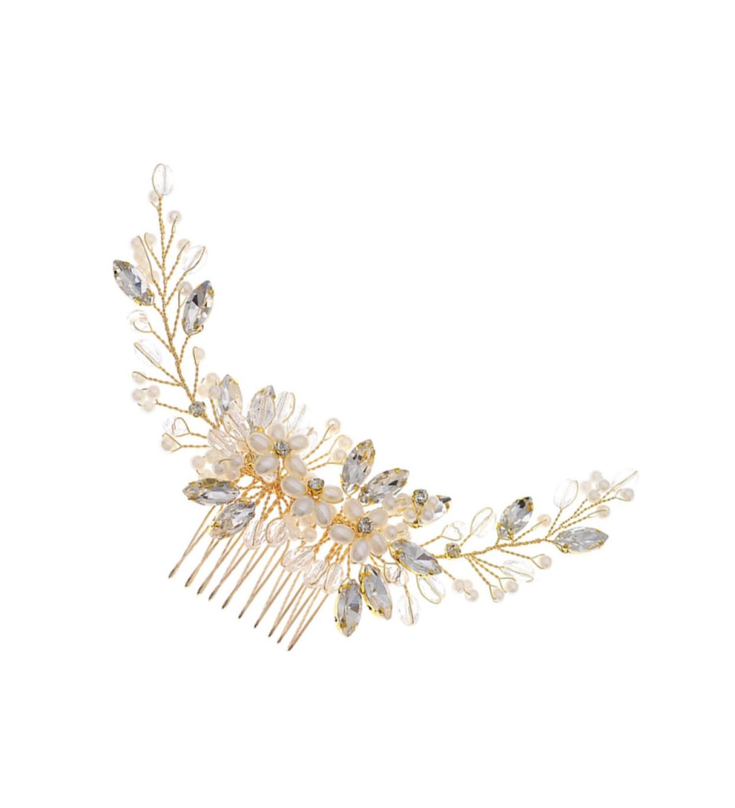 Ipetboom 1pc Pearl Comb Tiara Wedding Hair Clips for Brides Wedding Hair Comb Floral Hair Comb Sparking Crystal Hair Comb Women Hair Comb Hair Accessories Costume Women's Hair up - Buy Online on GoSupps.com