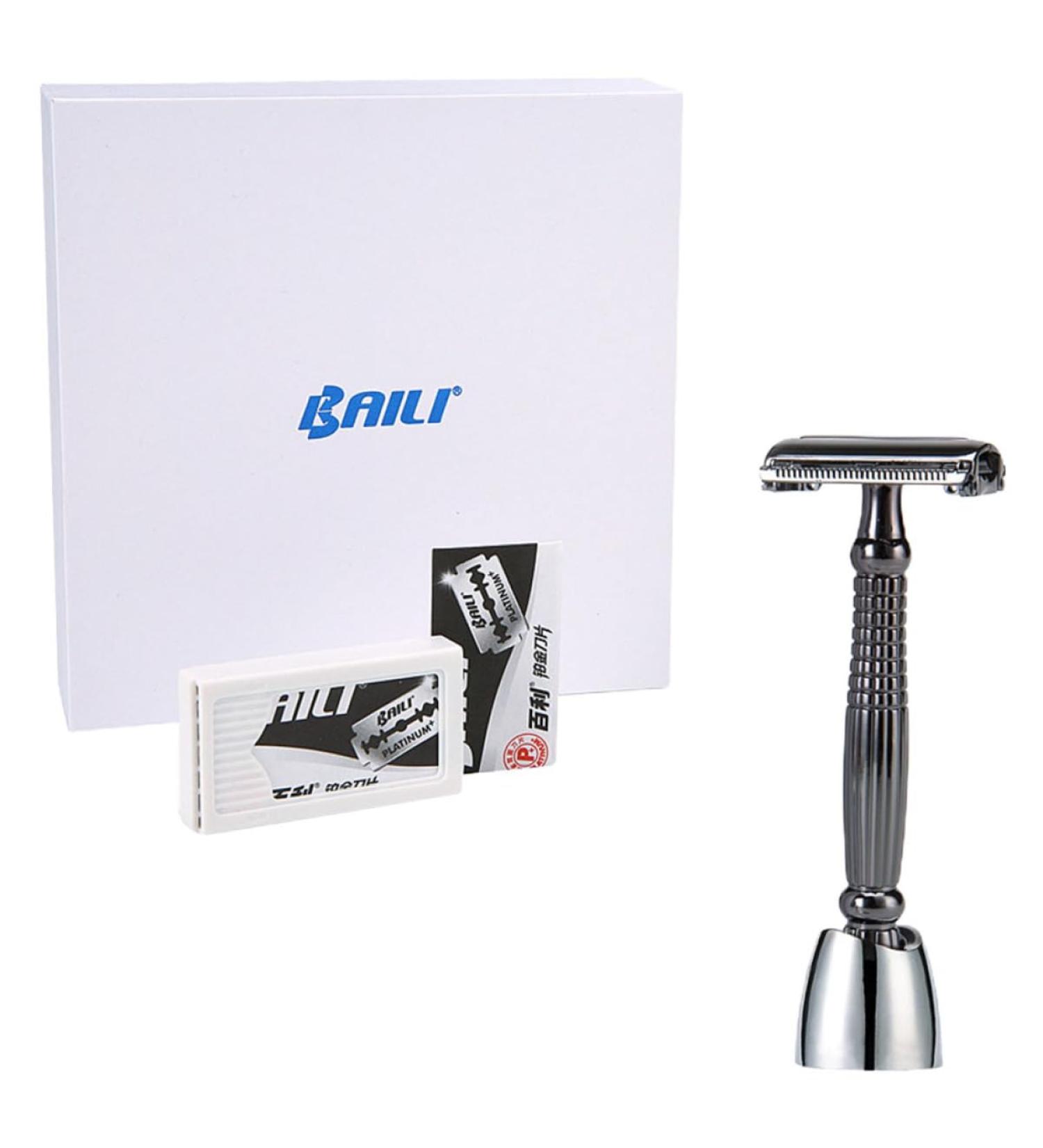 Buy Manual Safety Razor Set - Double-Edged Metal Shaver for Perfect Beard Trimming | International Shipping Available - Buy Online on GoSupps.com