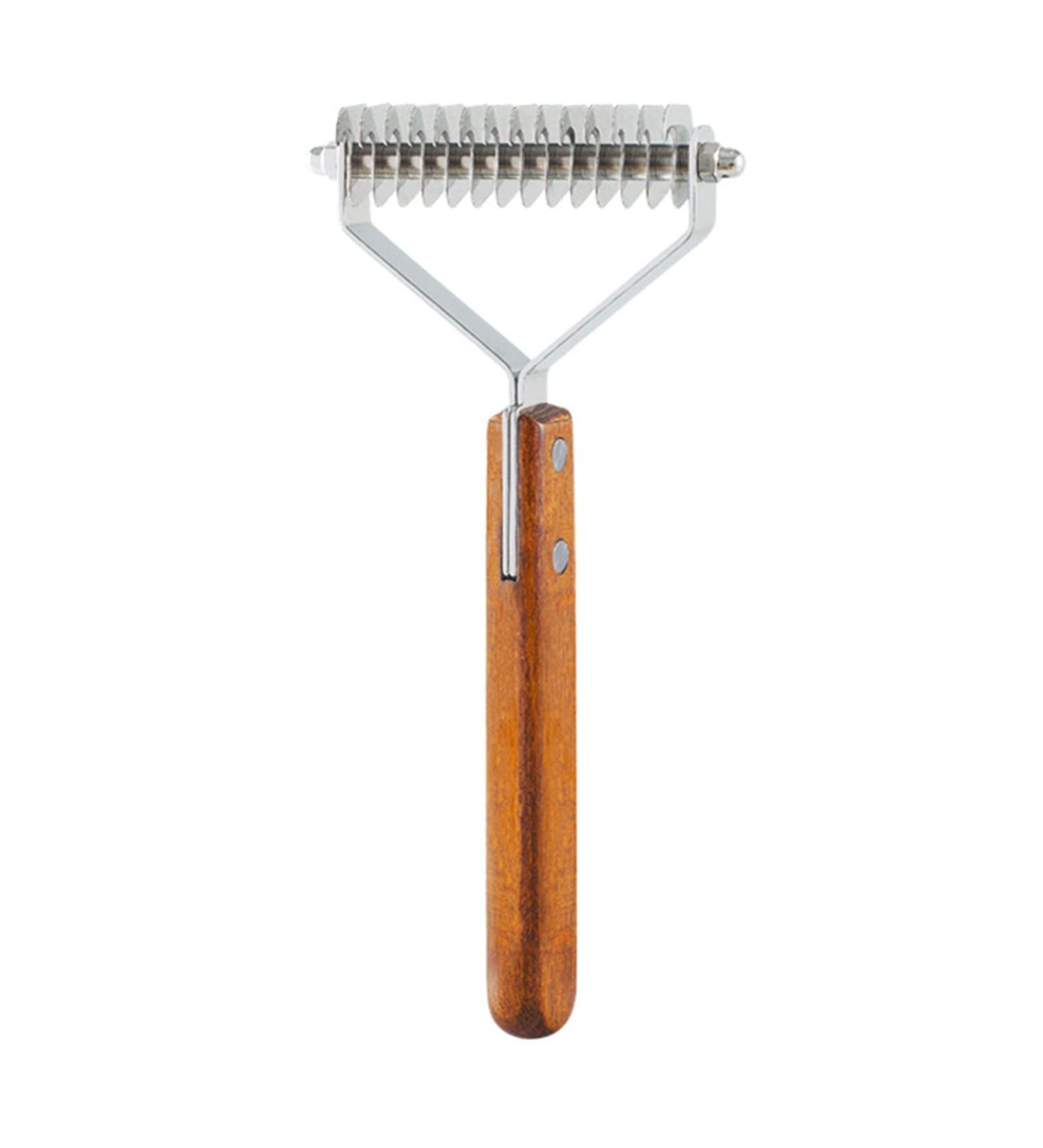 Coat King Dog Dematting Comb Pet Grooming Tool Undercoat Rake Removes Loose Undercoat Knots Mats and Tangled Hair for cats and dogs Stainless Steel with Wooden Handle (Large) - Buy Online on GoSupps.com