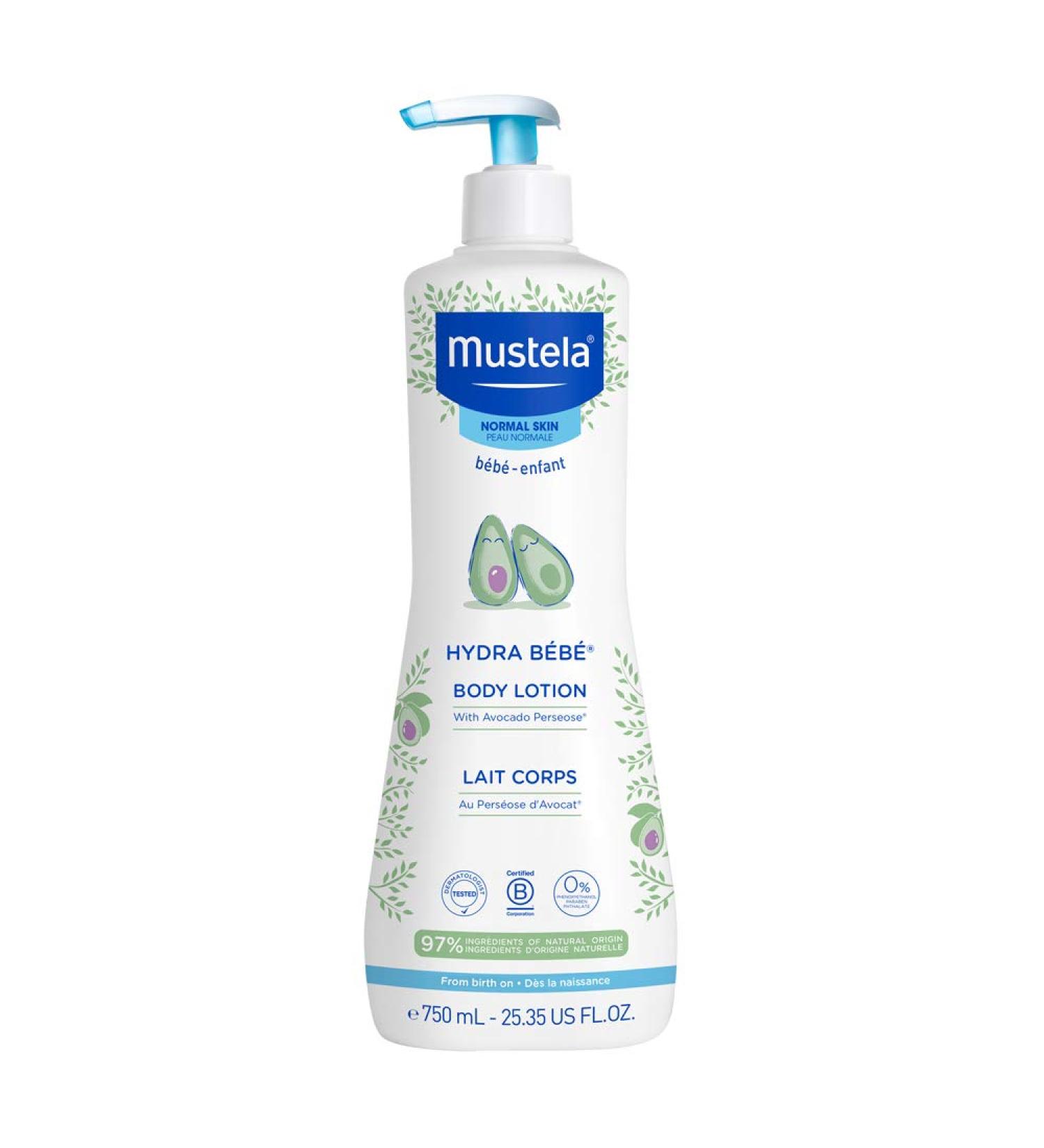 Mustela Hydra Bebe Body Lotion - Daily Baby Moisturizer with Natural Oils | 1 or 2-Pack | 25.35 Fl Oz - Buy Online on GoSupps.com