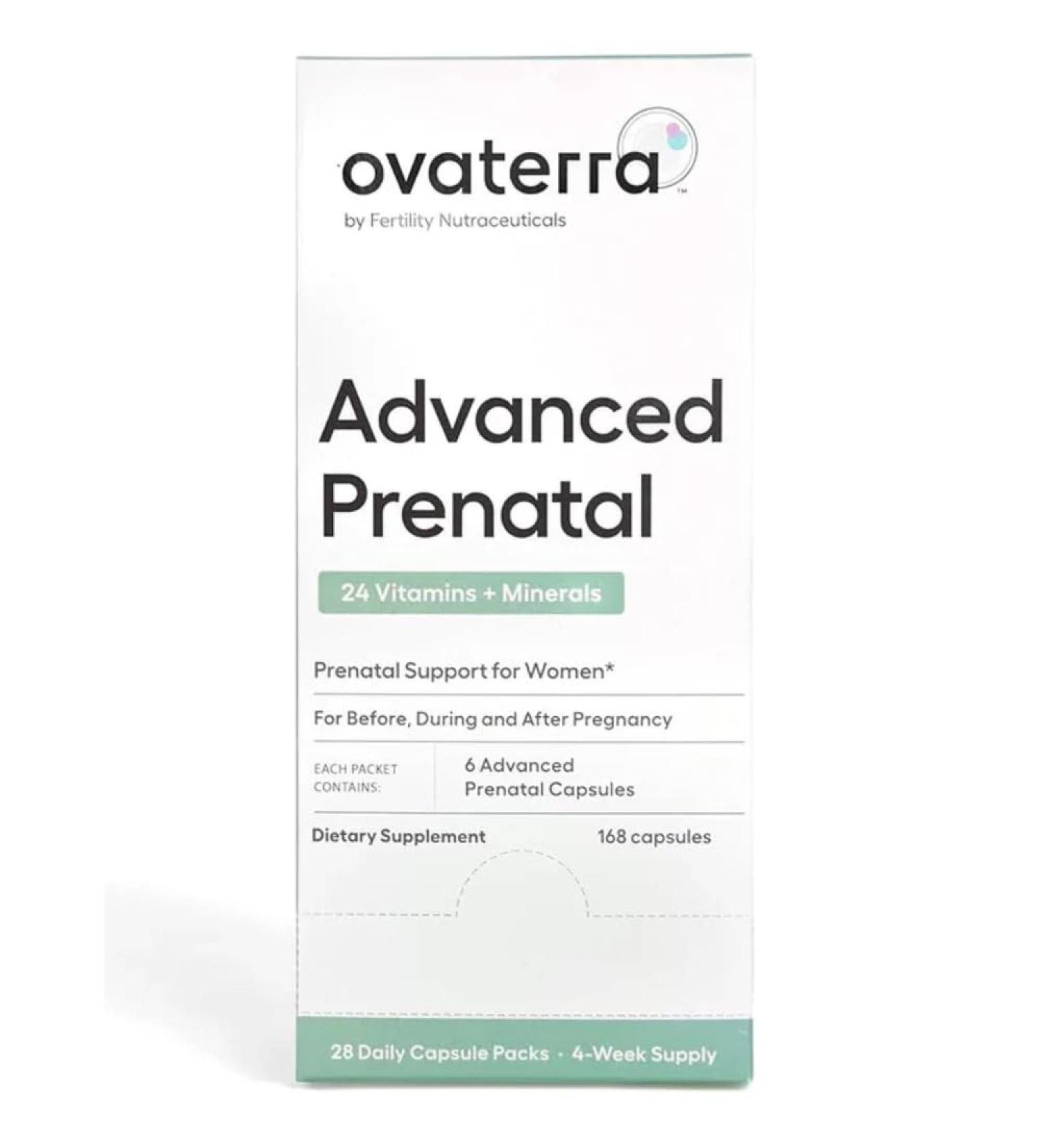 Ovaterra Advanced Prenatal Vitamins for Women with 550mg Choline Methylfolate Chelated Iron & 24 Nutrients 168 Capsules - 28 Day Supply - Buy Online on GoSupps.com