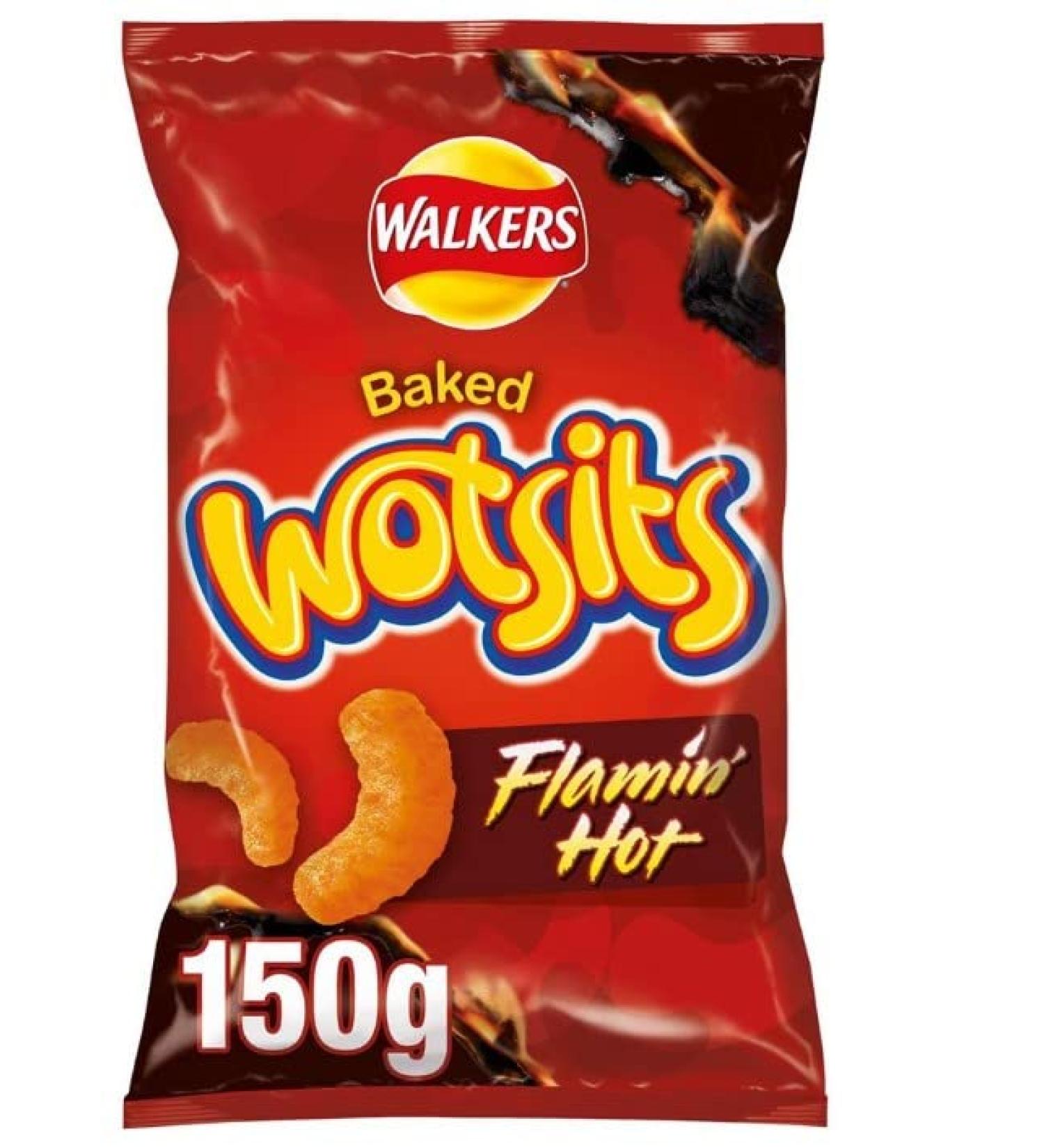 Baked Wotsits Flamin' Hot 150g Delicious And Crispy Corn Puffs Treat With Family And Friends Gift Hamper (12)