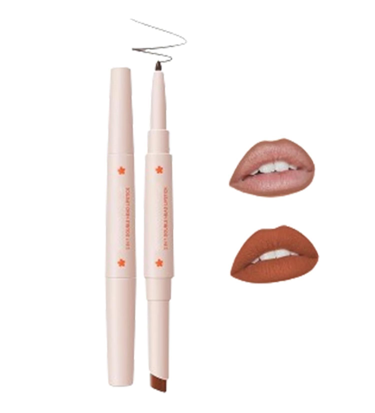 2 in 1 Double Head Lipstick and Lip Liner Set for Women Waterproof Lip Pencil and Lipstick Set Long Lasting Matte Velvet Lipstick Lipstick Set - Buy Online on GoSupps.com