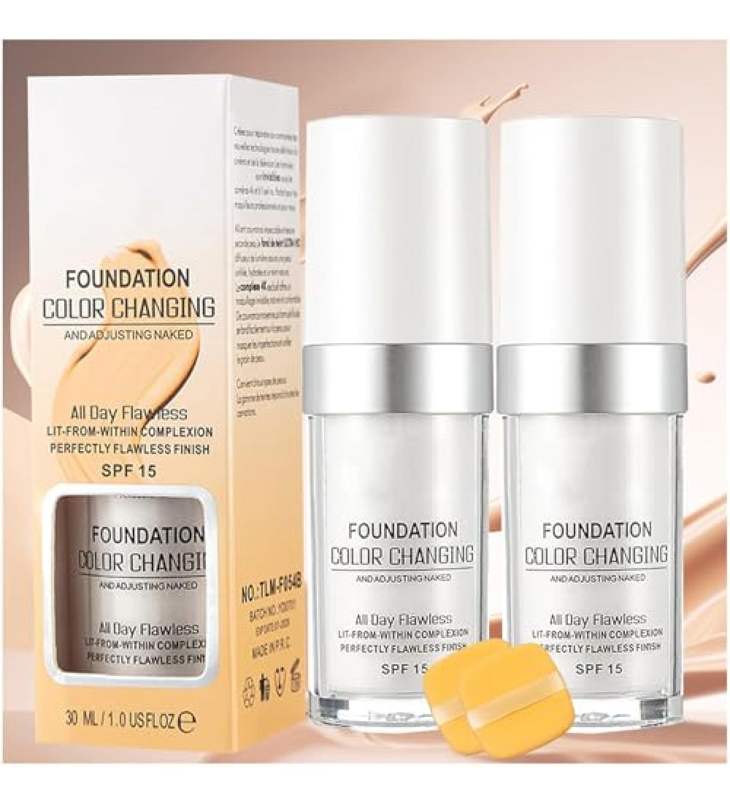 Golden Blue Foundation Golden Blue Foundation Makeup 4 In 1 Foundation Liquid Hydrating Medium Full Coverage Foundation with Spf 50+ Mercy Blue Foundation (2PCS) - Buy Online on GoSupps.com
