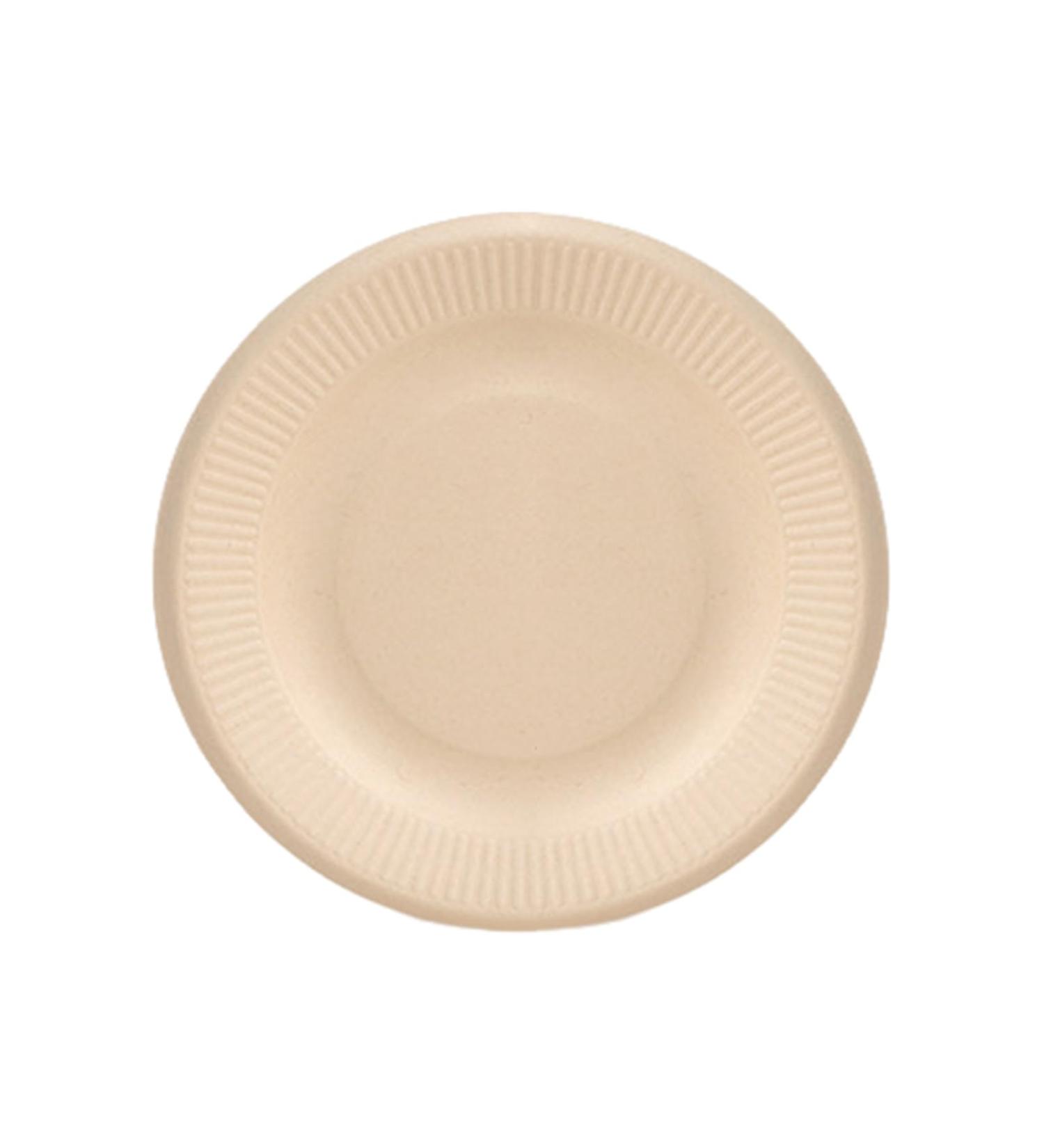 kurriuwu Disposable Plate Set Environmentally Friendly Plates 50pcs 7-inch Degradable Food Grade Wedding Birthday Paper Dinner Cake Dessert Ice Cream Meal Dish Khaki - Buy Online on GoSupps.com