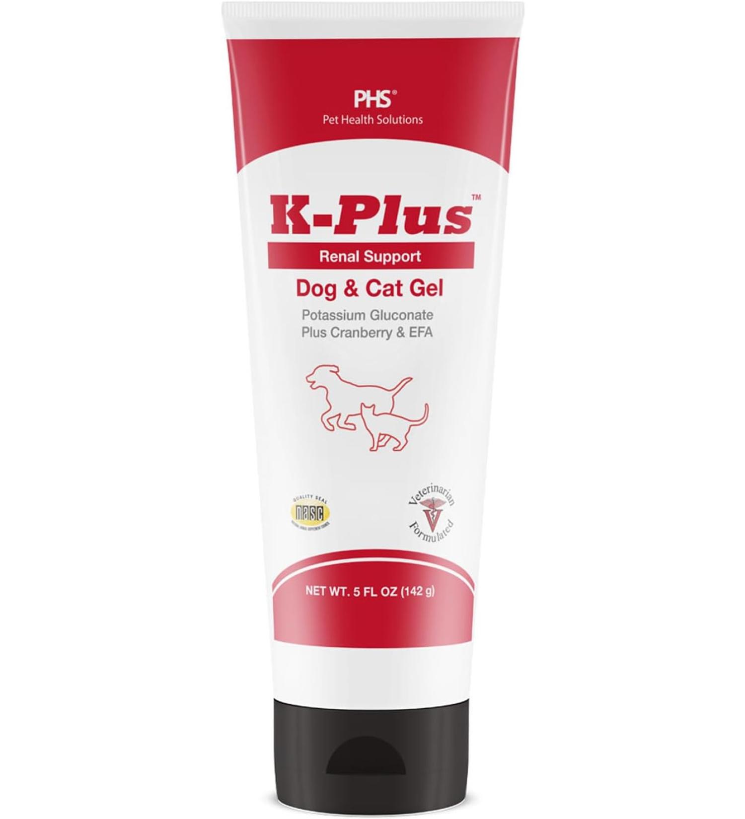 K Plus Potassium Gluconate Renal Gel with Cranberry and EPA for Dogs & Cats - 5 oz - Buy Online on GoSupps.com