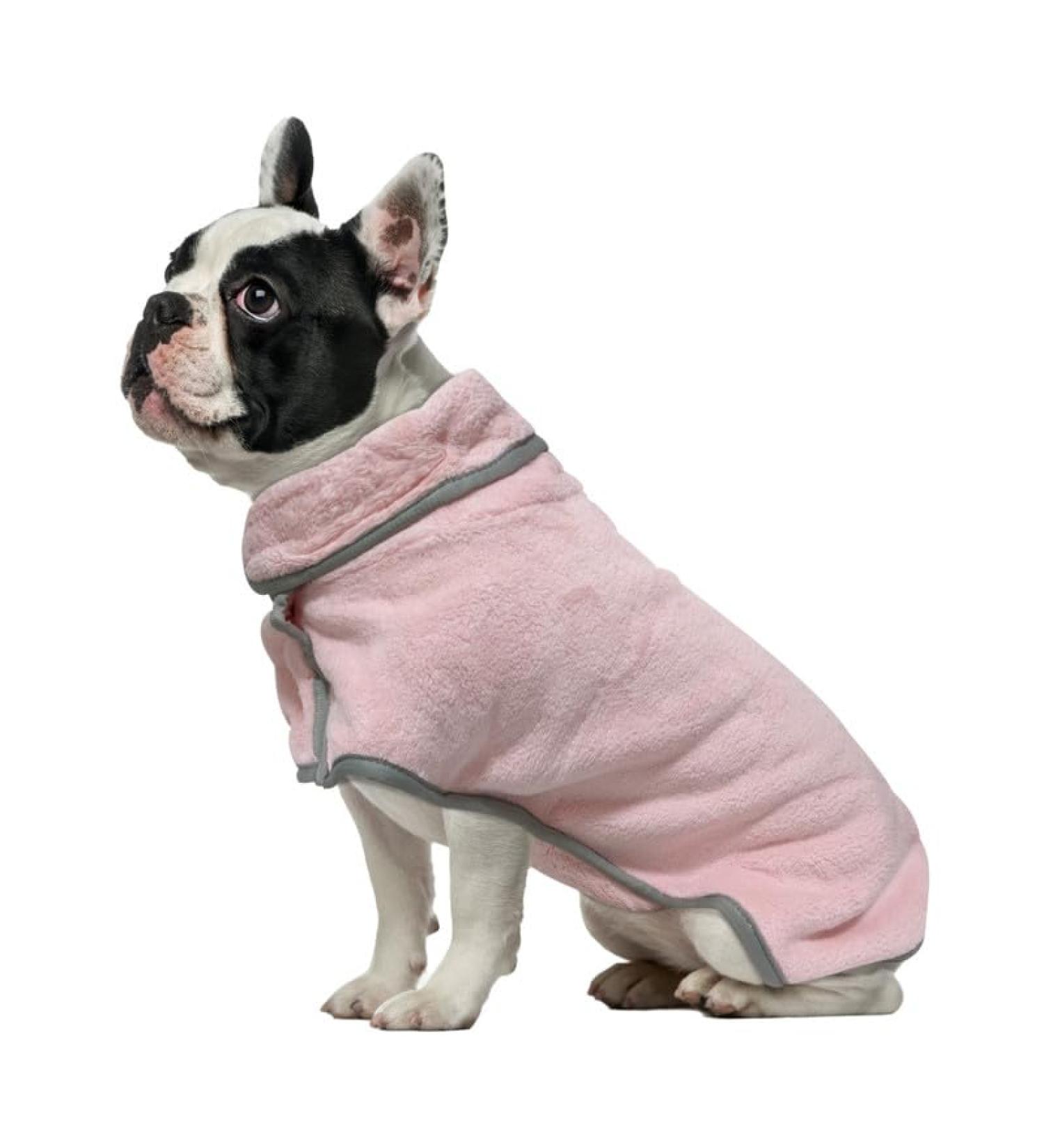 Petsmiler Dog Bathrobe - Absorbent Velcro Bathing Robe for Small Dogs - Quick Drying after Swimming & Rain (Pink XS) - Buy Online on GoSupps.com