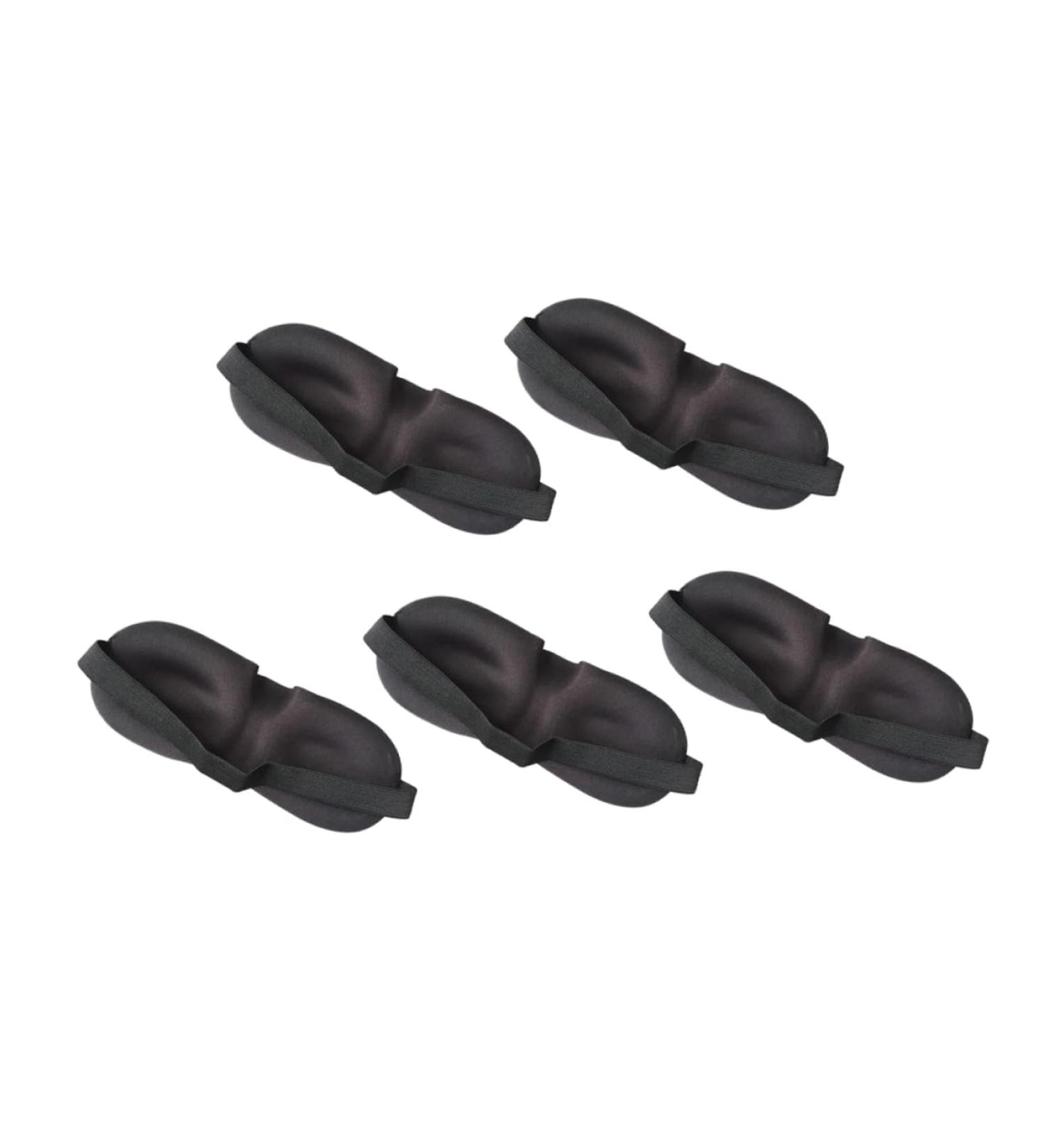 Hemoton 3D Stereo Goggles Silk Sleep Mask Set - 5Pcs Cotton Silk Pillow & Eye Masks for Night Blindfold and Deep Sleep - Black - Buy Online on GoSupps.com