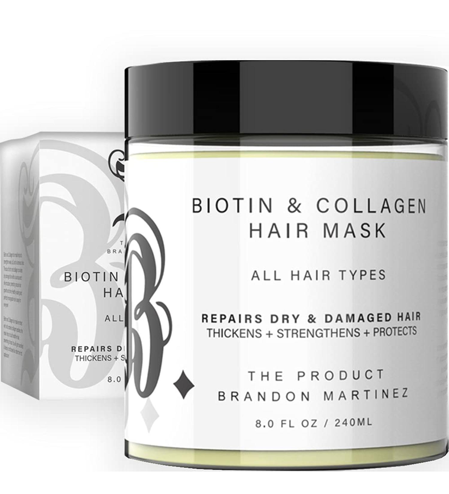 Made With Love Biotin & Collagen Hair Mask 8oz | Repair Dry & Damaged Hair | Aloe Vera Avocado Oil & Vitamin E - Buy Online on GoSupps.com
