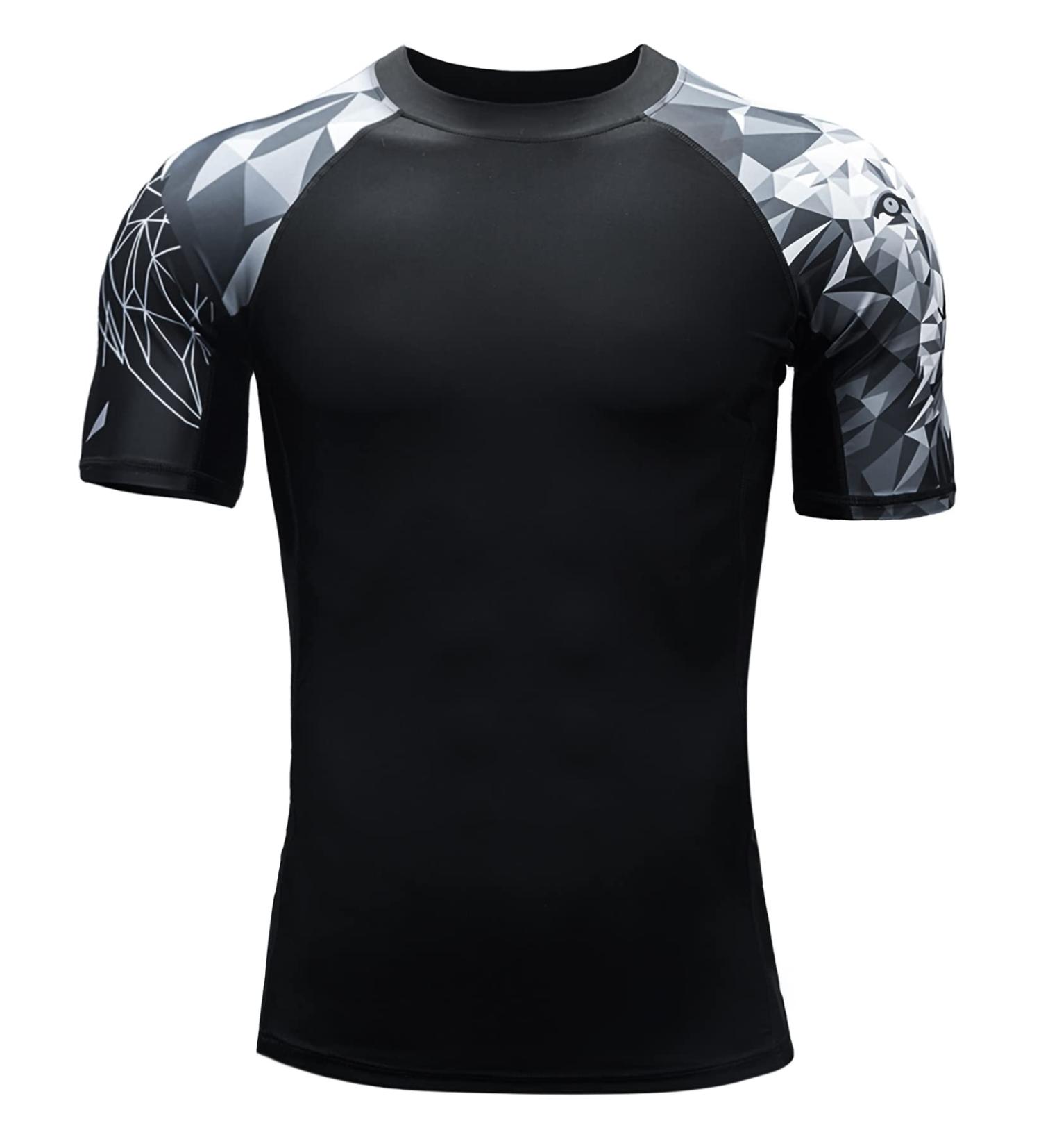 HUGE SPORTS Men's Short Sleeve Splice Rashguard Shirt - Swim & Surf Vest XXL Lion - International Shipping Available - Buy Online on GoSupps.com