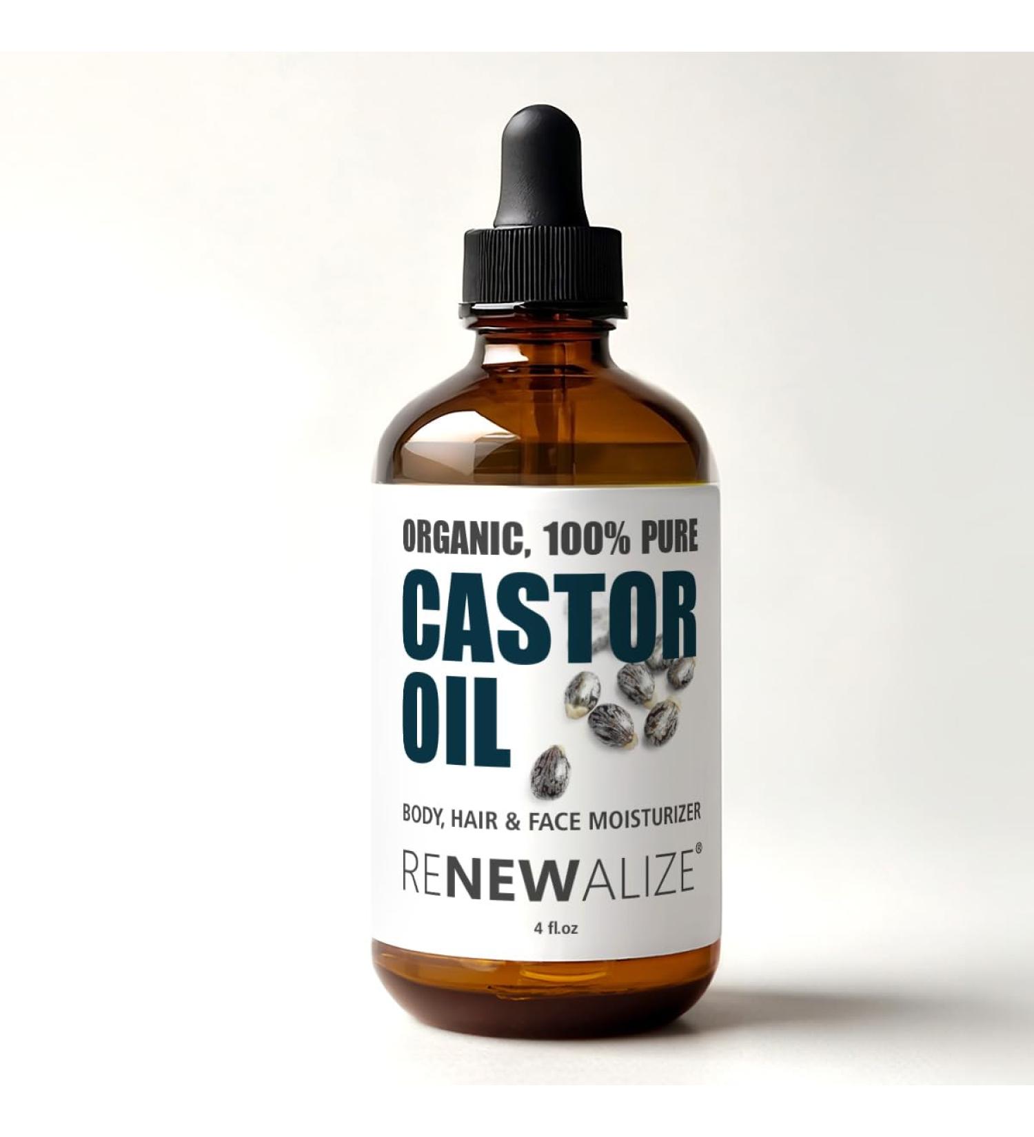 Organic Castor Oil Face Moisturizer - Cold Pressed All Natural Skincare - 4 fl oz - Ideal for Oil Cleansing Method - Buy Online on GoSupps.com