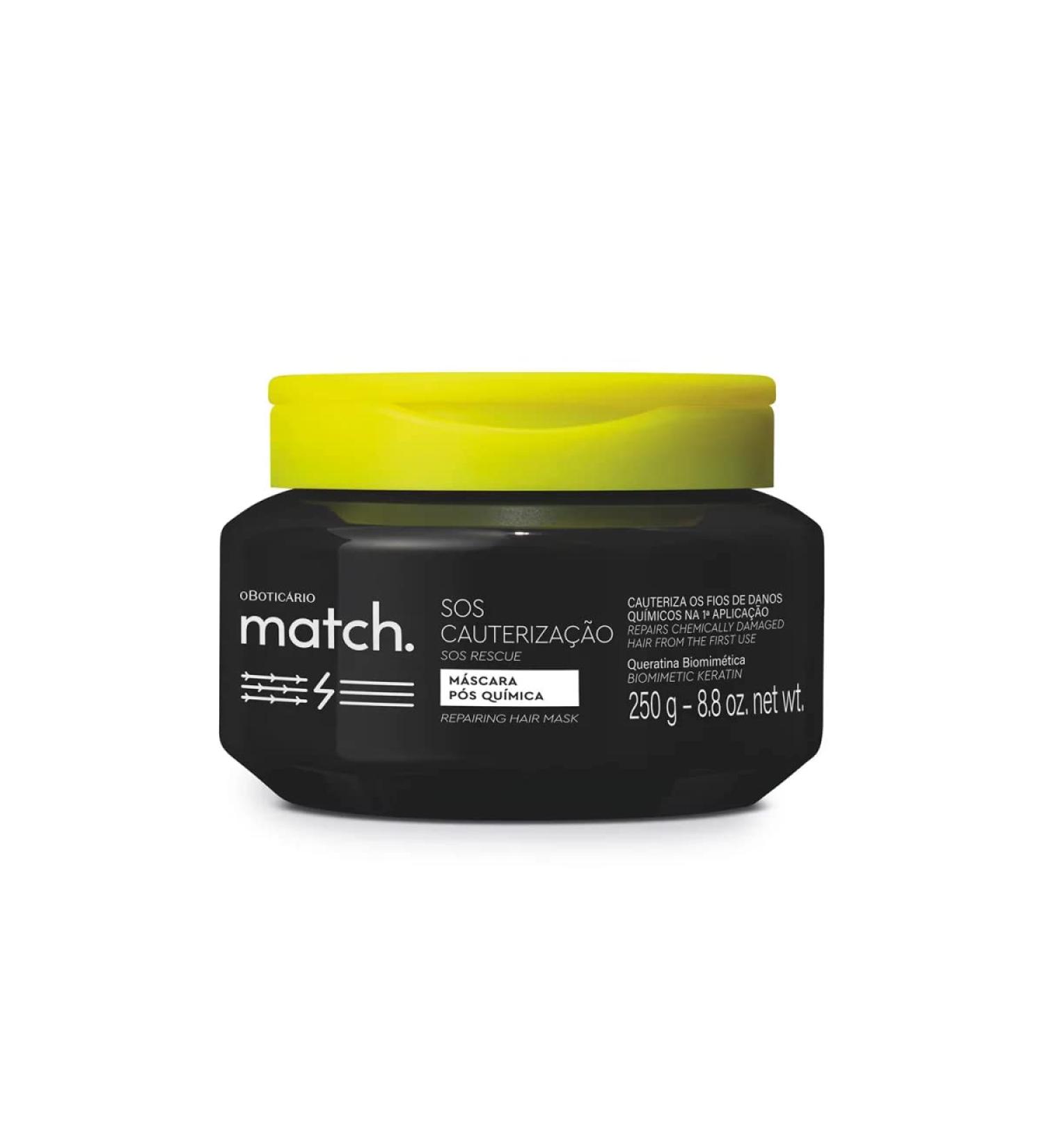 O Boticario Match SOS Repairing Hair Mask 250g - Revitalize and Restore Damaged Hair - Buy Online on GoSupps.com