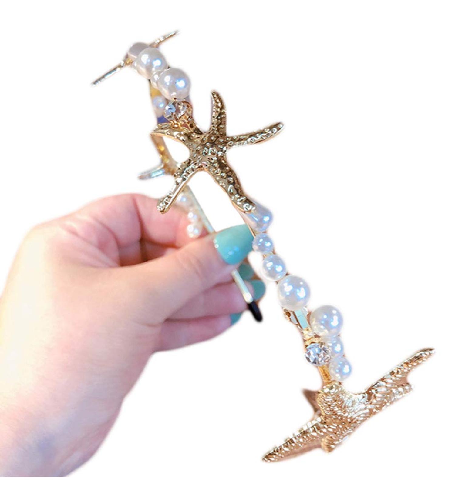 Yo-Happy Minimalist Marine Style Women's Metallic Gold Herringbone Pearl Jewelry | International Shipping - Buy Online on GoSupps.com