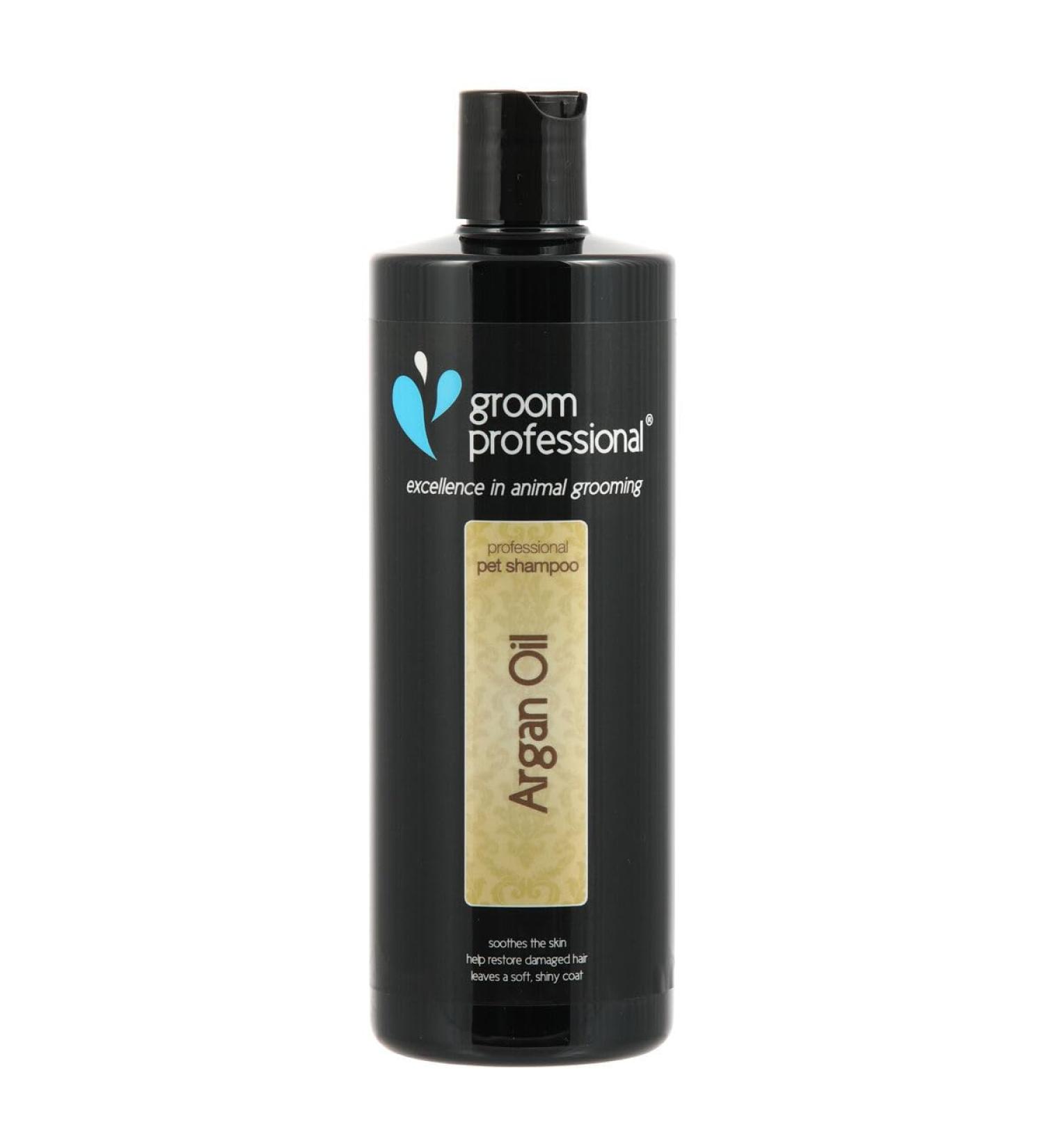 GROOM Professional Argan Oil Dog Shampoo 450ml - Revitalizing Formula for Dry & Itchy Skin Perfect for Damaged Fur - International Shipping Available - Buy Online on GoSupps.com