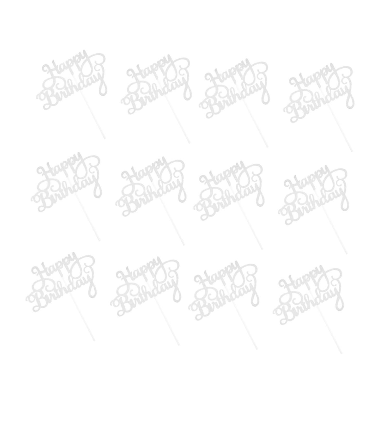Warmhm Cupcake Toppers Birthday 20pcs Birthday Cake Insert Paper Bath Products Glitter Baby Cake Topper Birthday - Buy Online on GoSupps.com