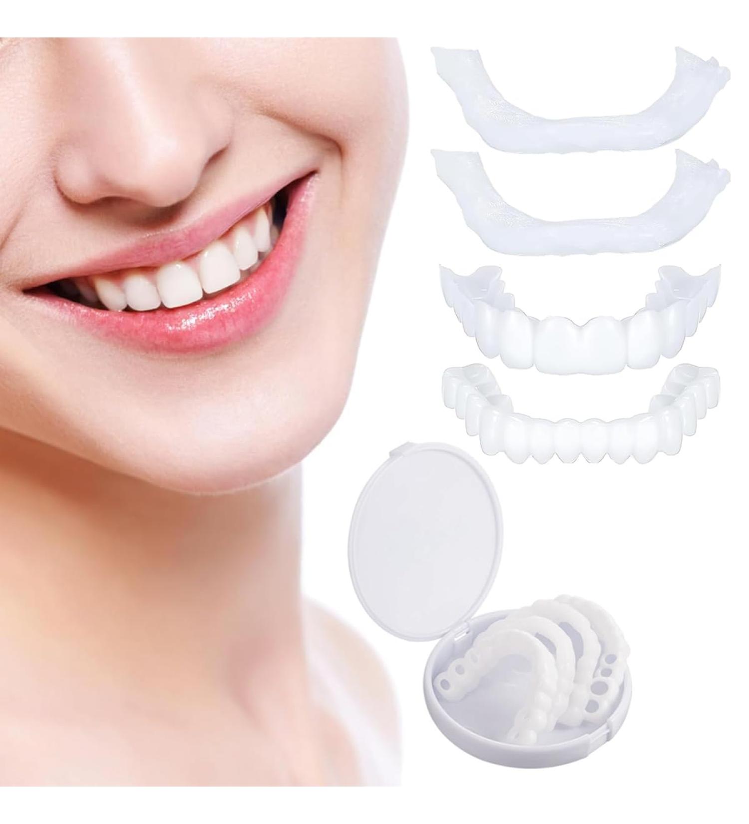 Fluktrix 4-Piece Clip-In Silicone Teeth - Cosmetic Prostheses for Instant Smile Makeover - Buy Online on GoSupps.com