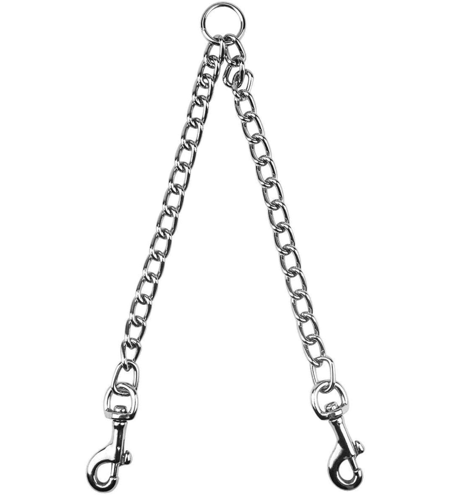 Kissral Metal Double Dog Lead Double Ended Metal Lead for Dogs Durable Dog Chain for Two Dogs 2 Way No Tangle Coupler Double Pet Dog Chain Lead Leash for Walking Training (4.0mm70cm) - Buy Online on GoSupps.com