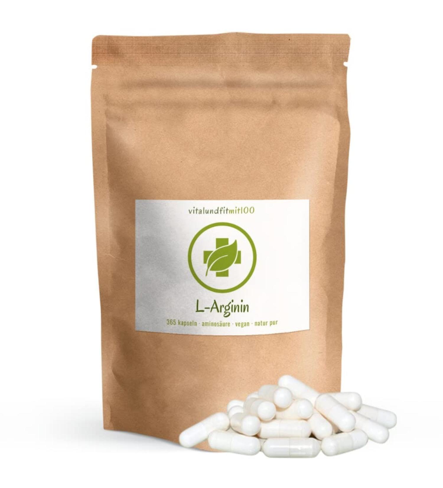L-Arginine Vegan Base Capsules 610mg - 365 Count | High Dose No HCL Lab Tested | Made in Germany - Buy Online on GoSupps.com