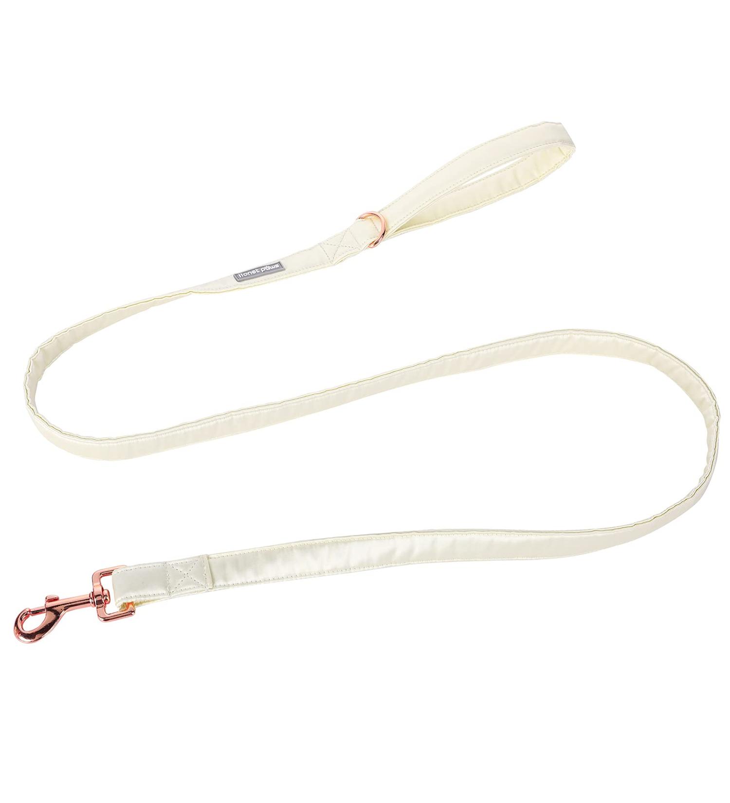 Lionet Paws Dog Leash - Premium Silk Leash for Small Medium & Large Dogs | Matching Collars for Girls & Boys | Pack of 1 - White - Buy Online on GoSupps.com
