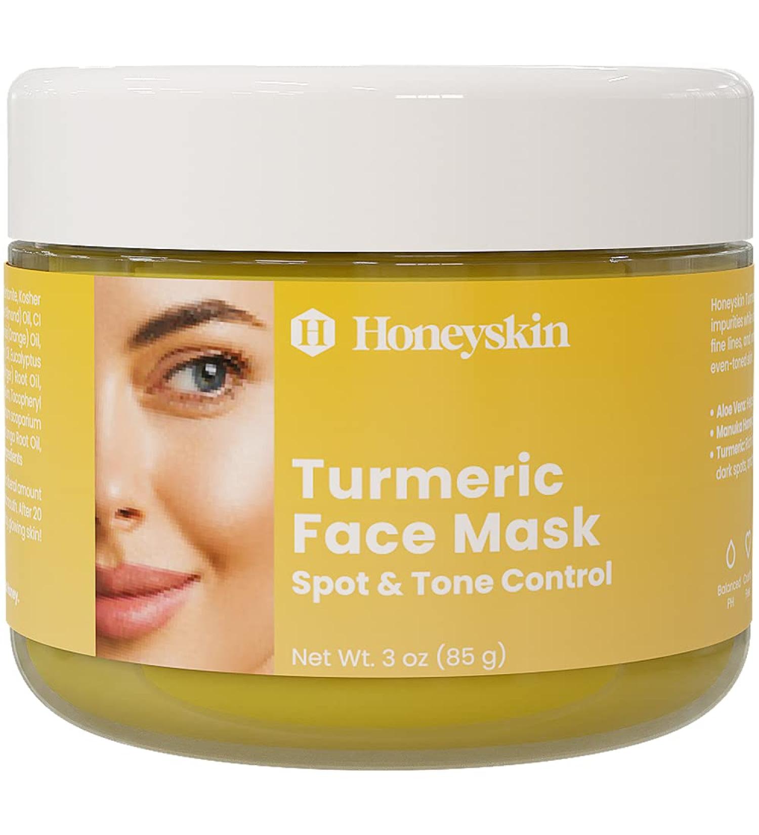 Organic Turmeric Face Mask for Sensitive Skin - Deep Cleansing & Moisturizing with Manuka Honey, Kaolin Clay & Bentonite - 3oz - Buy Online on GoSupps.com