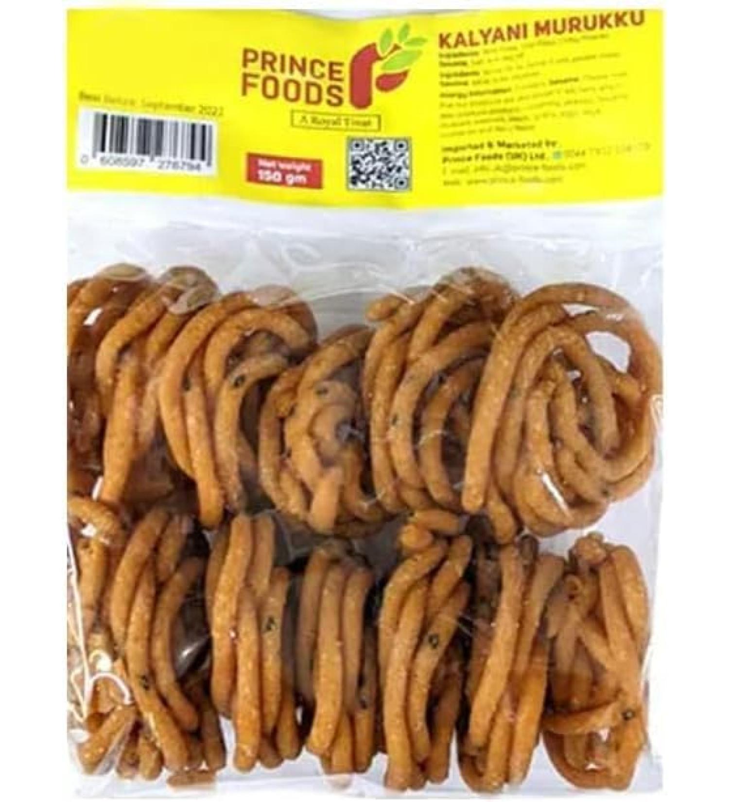 Prince Foods Spicy | Kalyani Murukku 150G | Indian Spicy Snacks | Ready to Eat | Classic Snacks | Savory Snacks | Indian Origin - Buy Online on GoSupps.com