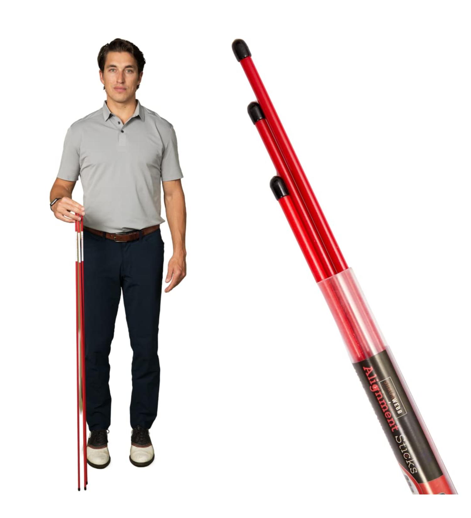 Shaun Webb PGA Golf Alignment Sticks (Pack of 3) - Improve Your Swing and Accuracy with Confidence | Golf Training Sticks for Men - Buy Online on GoSupps.com