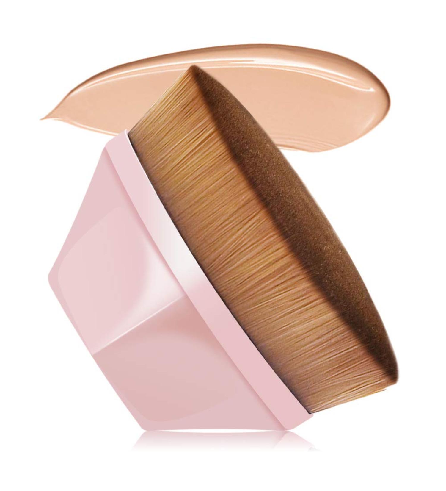 VICKSONGS Flawless Foundation Brush with Storage Box - Super Soft Multifunctional Makeup Brush for Liquid Cream Concealer - Pink - Buy Online on GoSupps.com