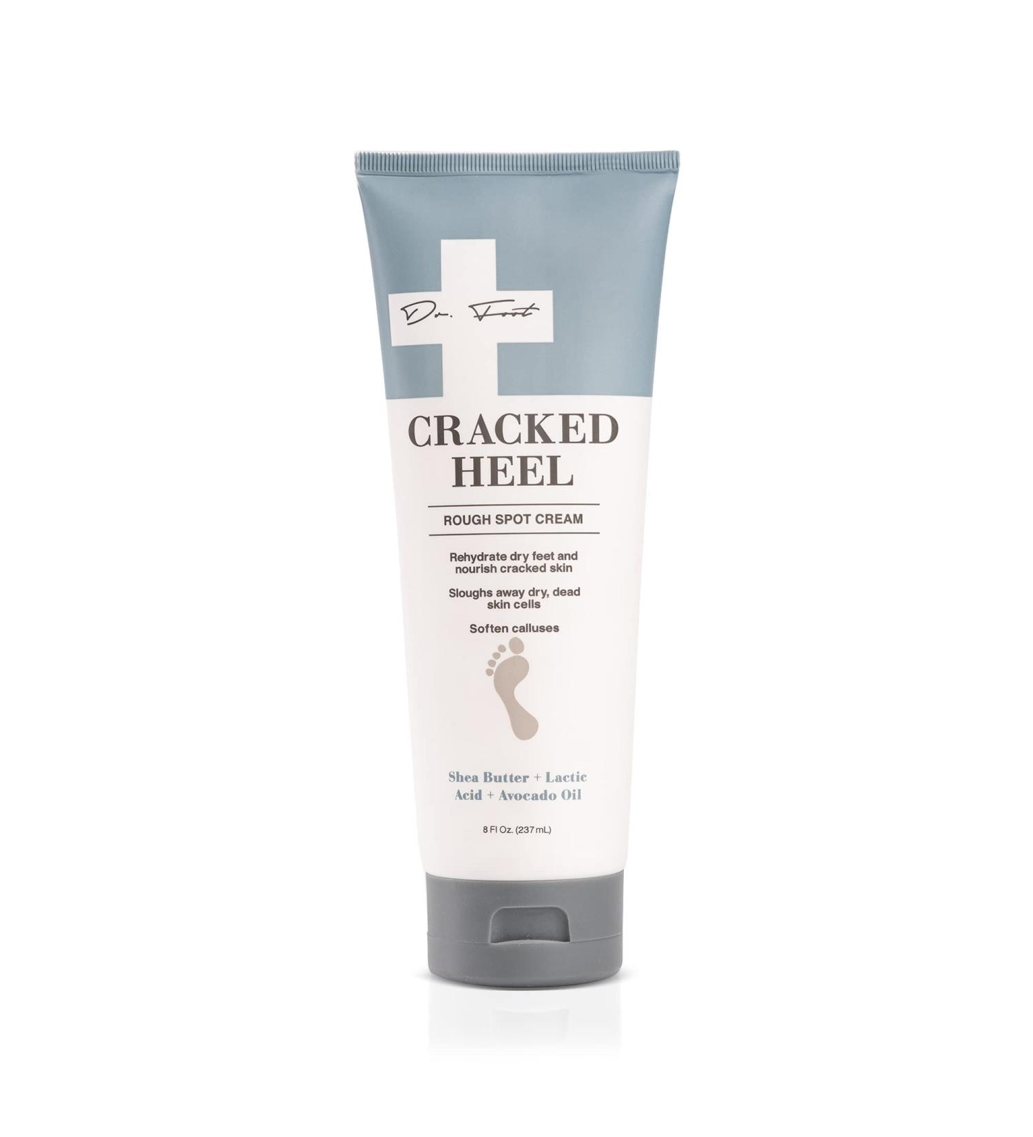 Dr. Foot Cracked Heel Moisturizer - Shea Butter & Lactic Acid Foot Cream for Dry Skin, Callus Softener - 8 fl oz - Buy Online on GoSupps.com