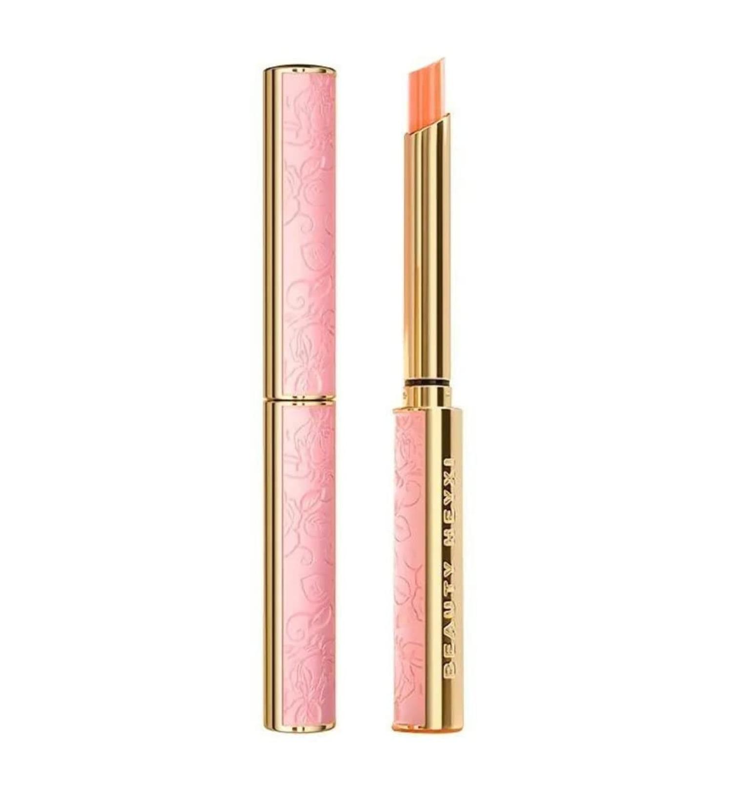 Elegant Thin Lipstick Tube | Magic Lip Cream Changes Tone | Long Lasting Waterproof Gloss | Vintage Pink Rose Design (1g) in Light Orange - Buy Online on GoSupps.com