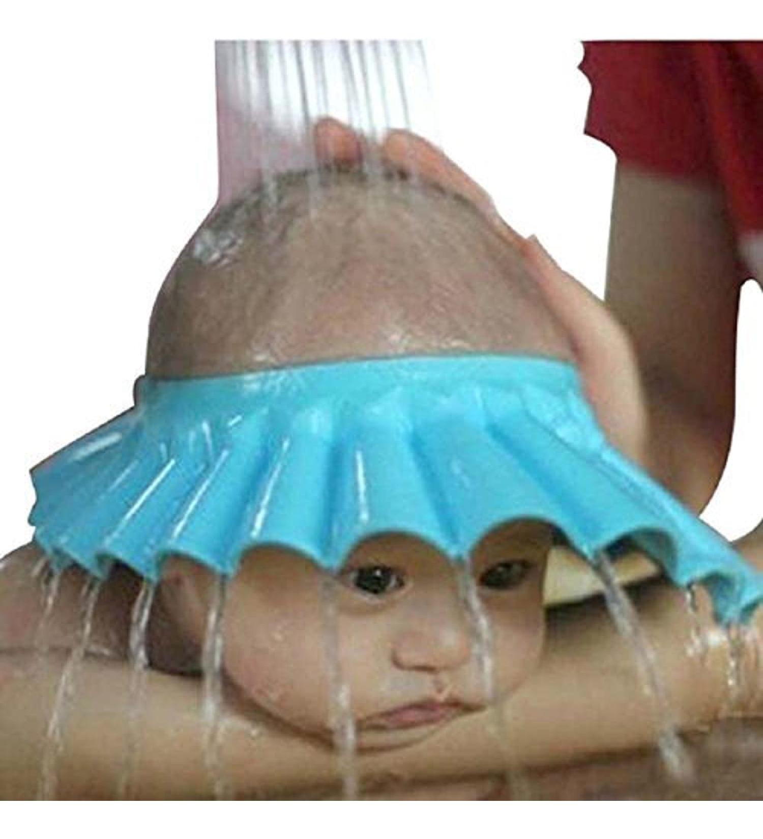 Shuiniba Baby Shower Cap Hat for Kids - Blue | Soft Wash Hair Shield | Children Bathing Cap - Buy Online on GoSupps.com