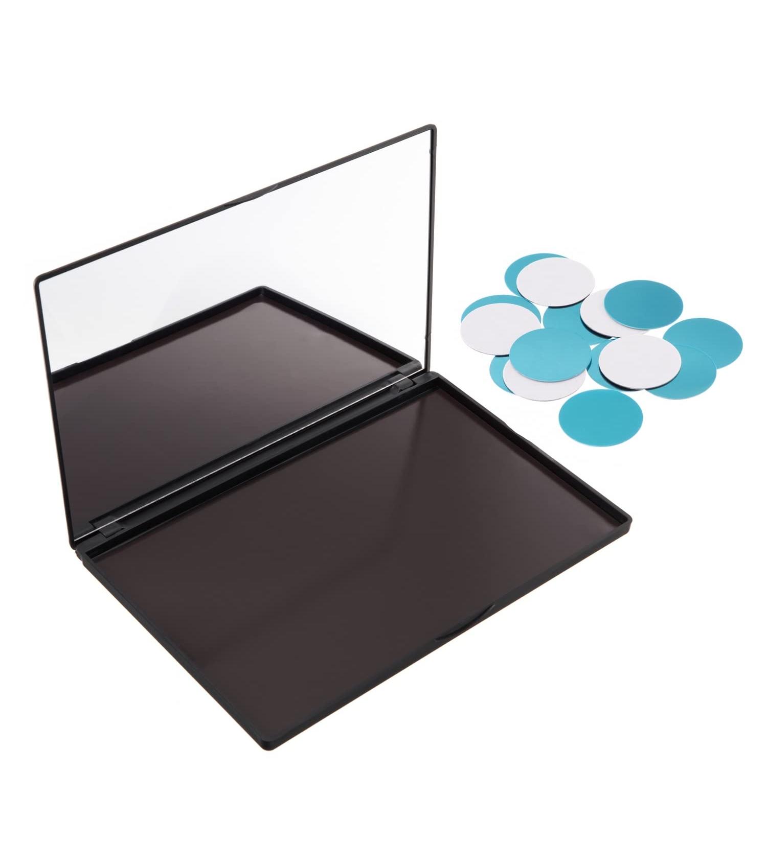 Allwon Medium Empty Magnetic Plastic Eyeshadow Palette | 15pcs Glue Metal Stickers for Eyeshadow Lipstick & Blush - International Shipping - Buy Online on GoSupps.com