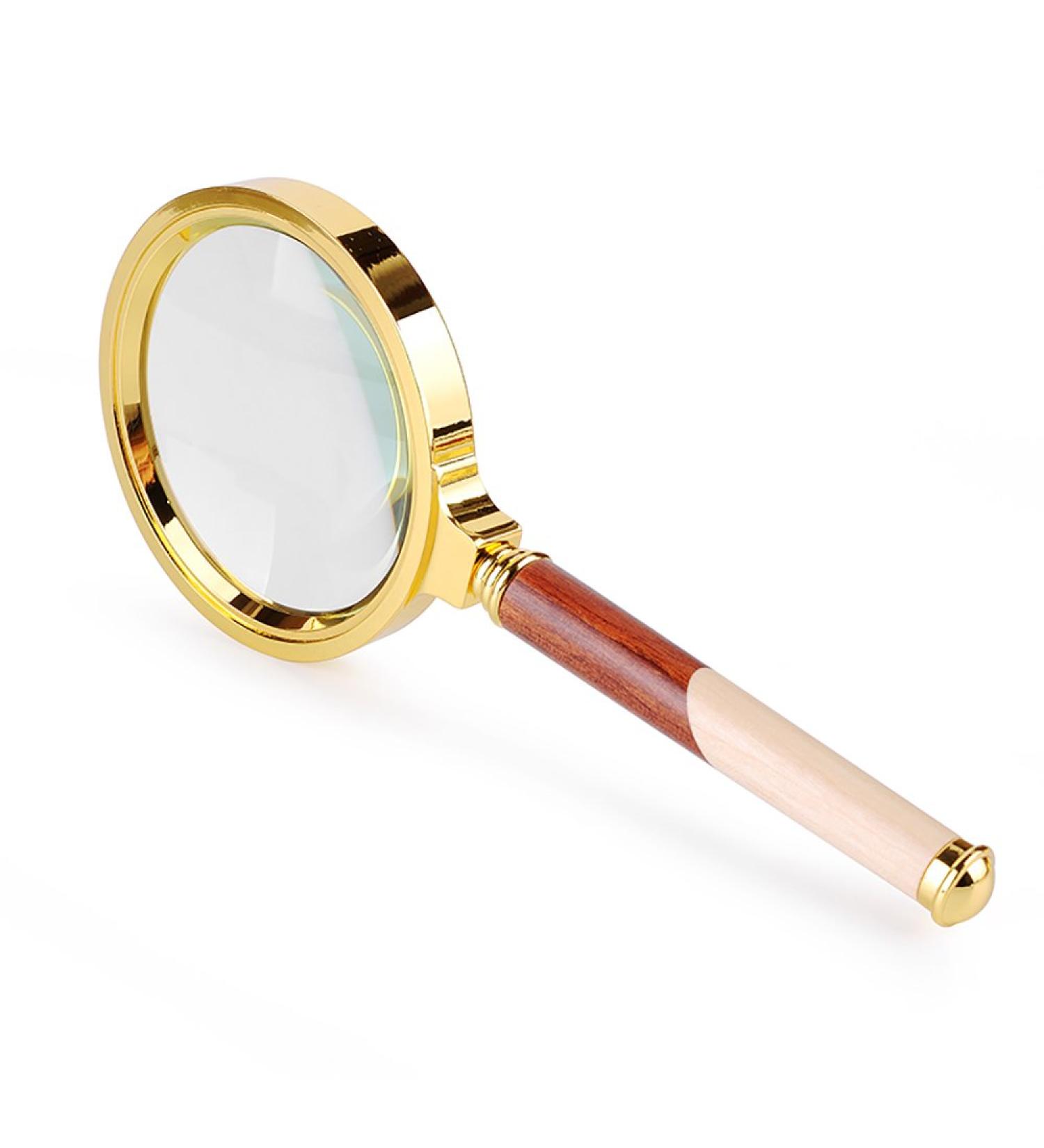 Magnifiers 5 Times The Hand-held Magnifying Glass Reading Old Children Reading Books 70mm5 Times Optical Glass Wooden Handle Class to Send Parents Reading Aids - Buy Online on GoSupps.com