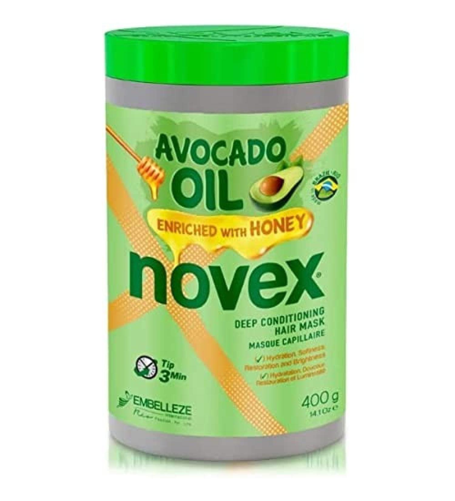 NOVEX Avocado Deep Hair Mask with 100% Avocado Oil & Honey - Restores, Hydrates & Moisturizes (400gm/14.1oz) - Buy Online on GoSupps.com
