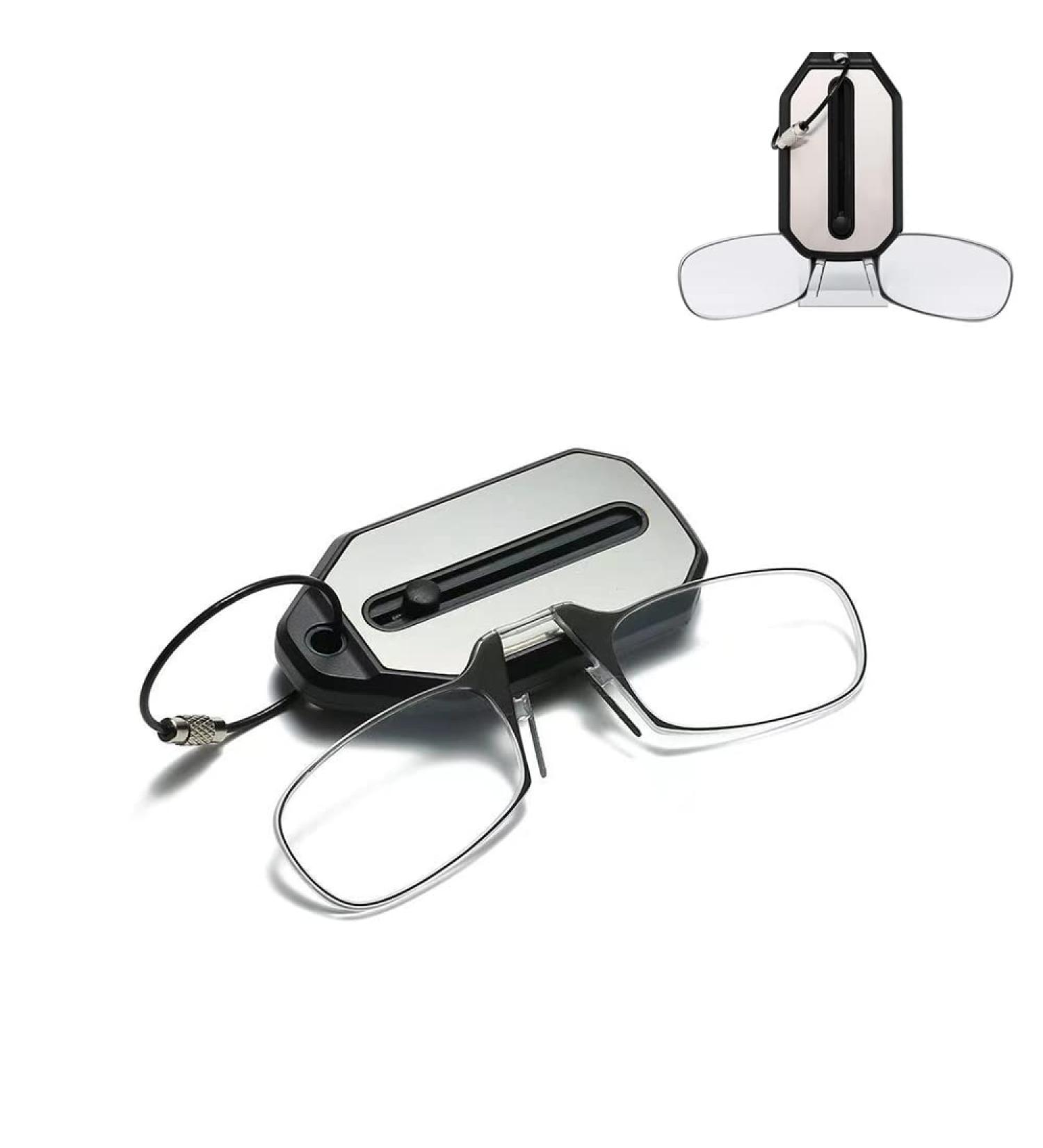 Rojada Portable Mini Keybund Reading Glasses - Flexible Armless Comfort Compact & Foldable Black +200 - Buy Online on GoSupps.com