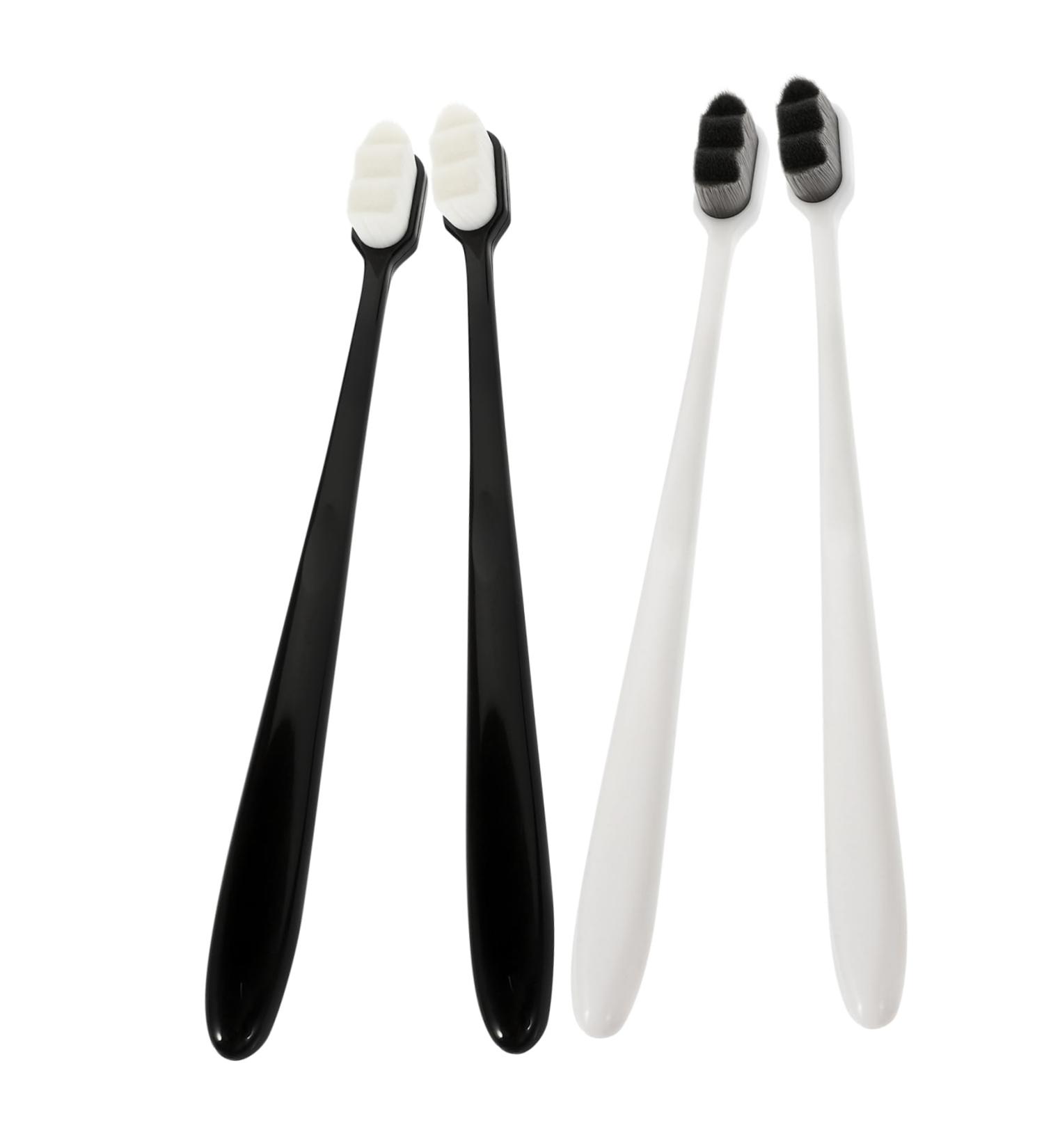 Hapinary 4-Piece Portable Toothbrush Set - Deep Cleaning Adult & Mother Toothbrushes for Healthy Gums | International Shipping Available - Buy Online on GoSupps.com