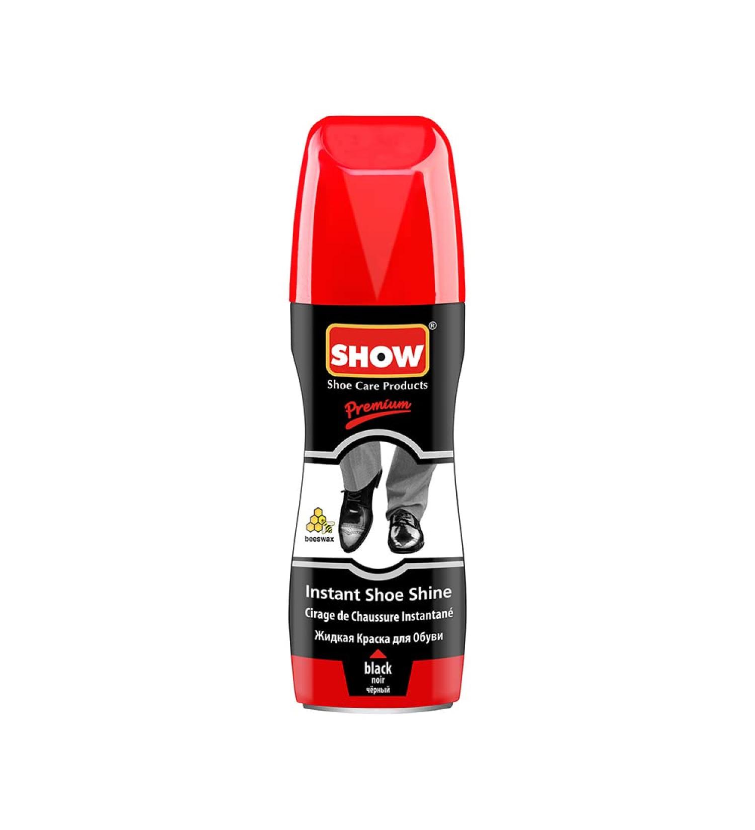 SHOW Instant Leather Shoe Shine Liquid 75ml - Black Leather Care Products (6 Pack) - Buy Online on GoSupps.com
