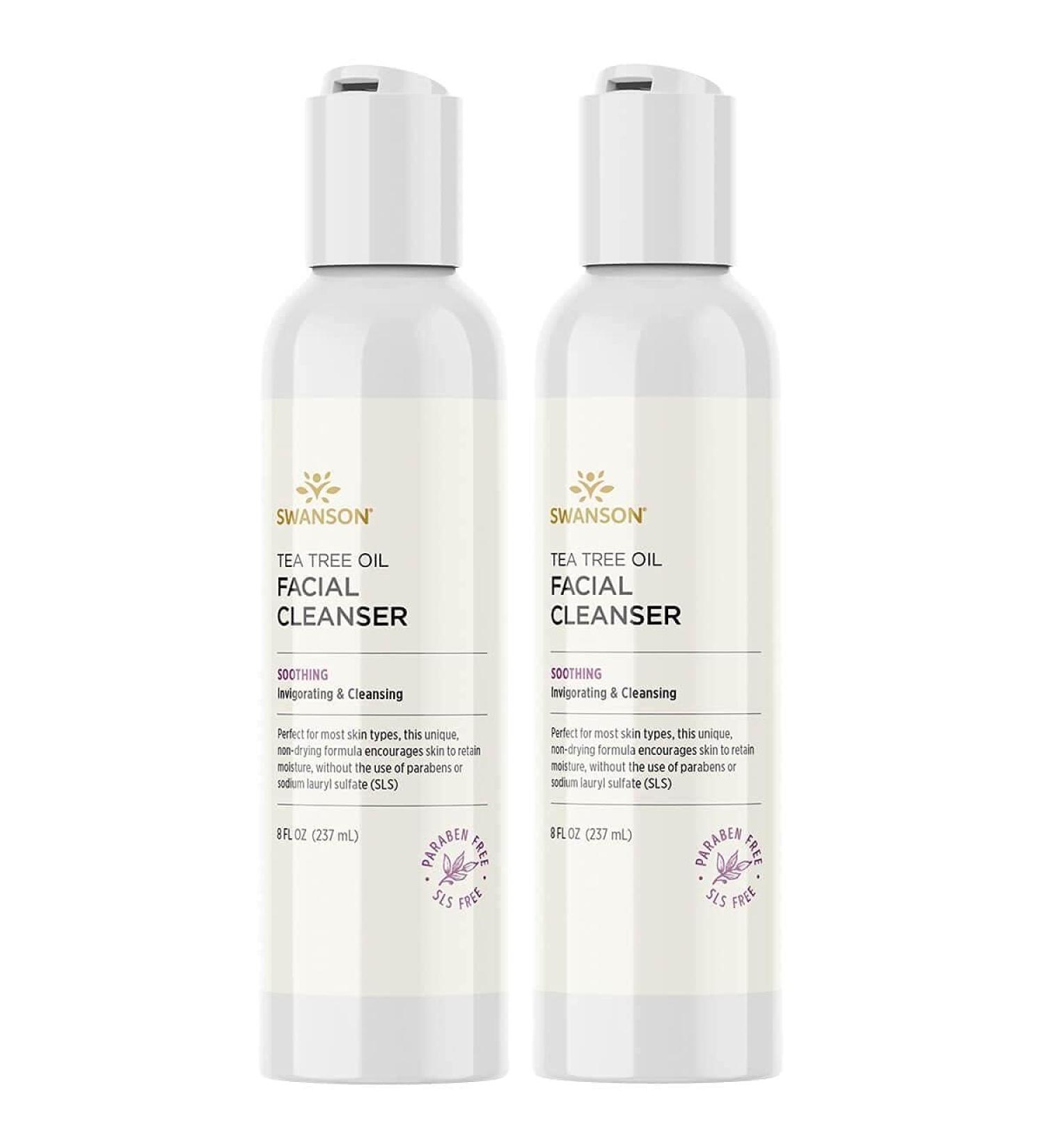 Swanson Tea Tree Oil Facial Cleanser 8 fl Oz (2 Pack) | Best International Shipping | Natural Skincare - Buy Online on GoSupps.com