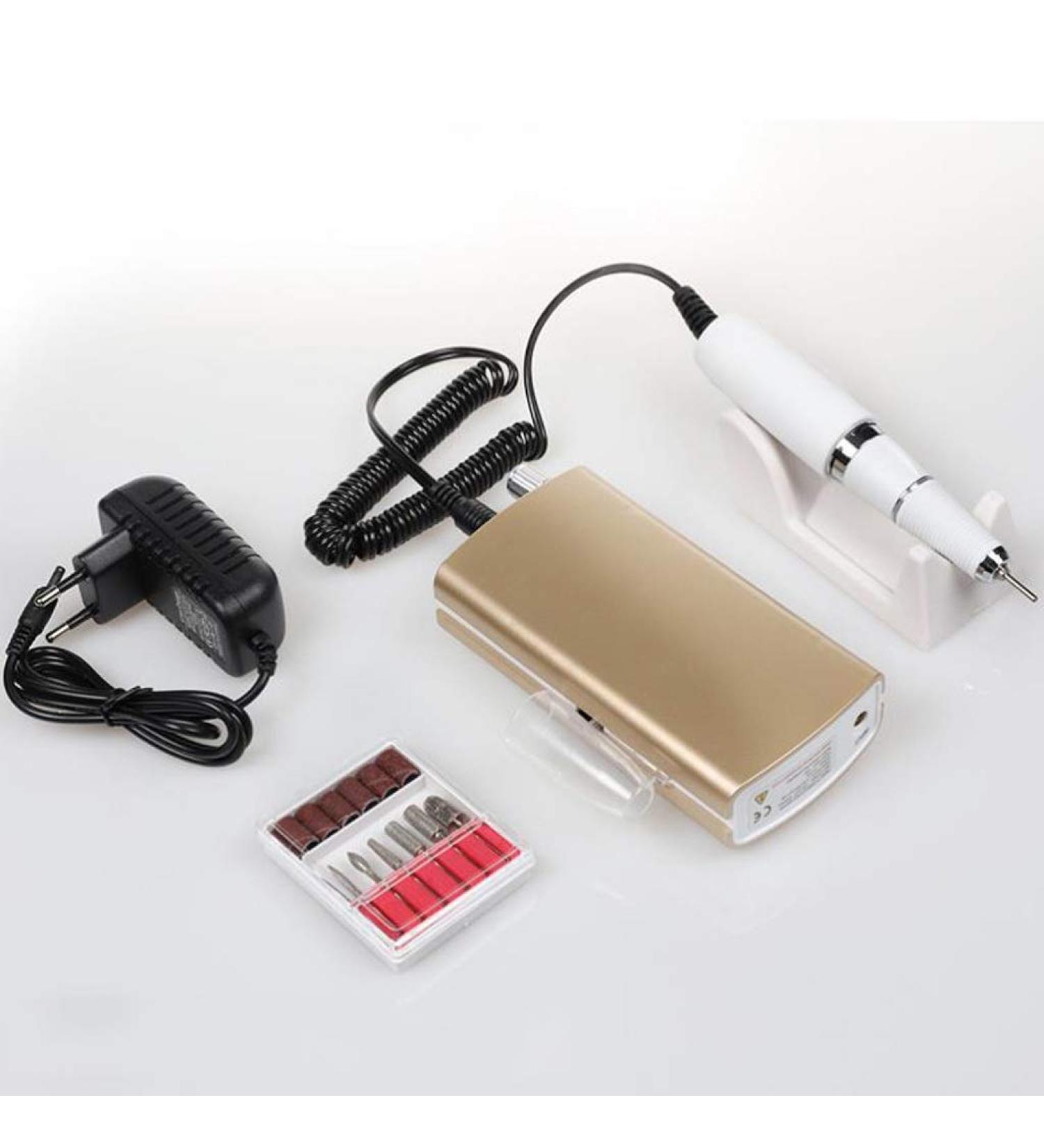 Nail Drill Machine 30000rpm Professional Rechargeable Nail Drill Kit Portable Electric Acrylic Nail Tools for Exfoliating Grinding Polishing Nail Buffer Manicure Pedic Gold - Buy Online on GoSupps.com