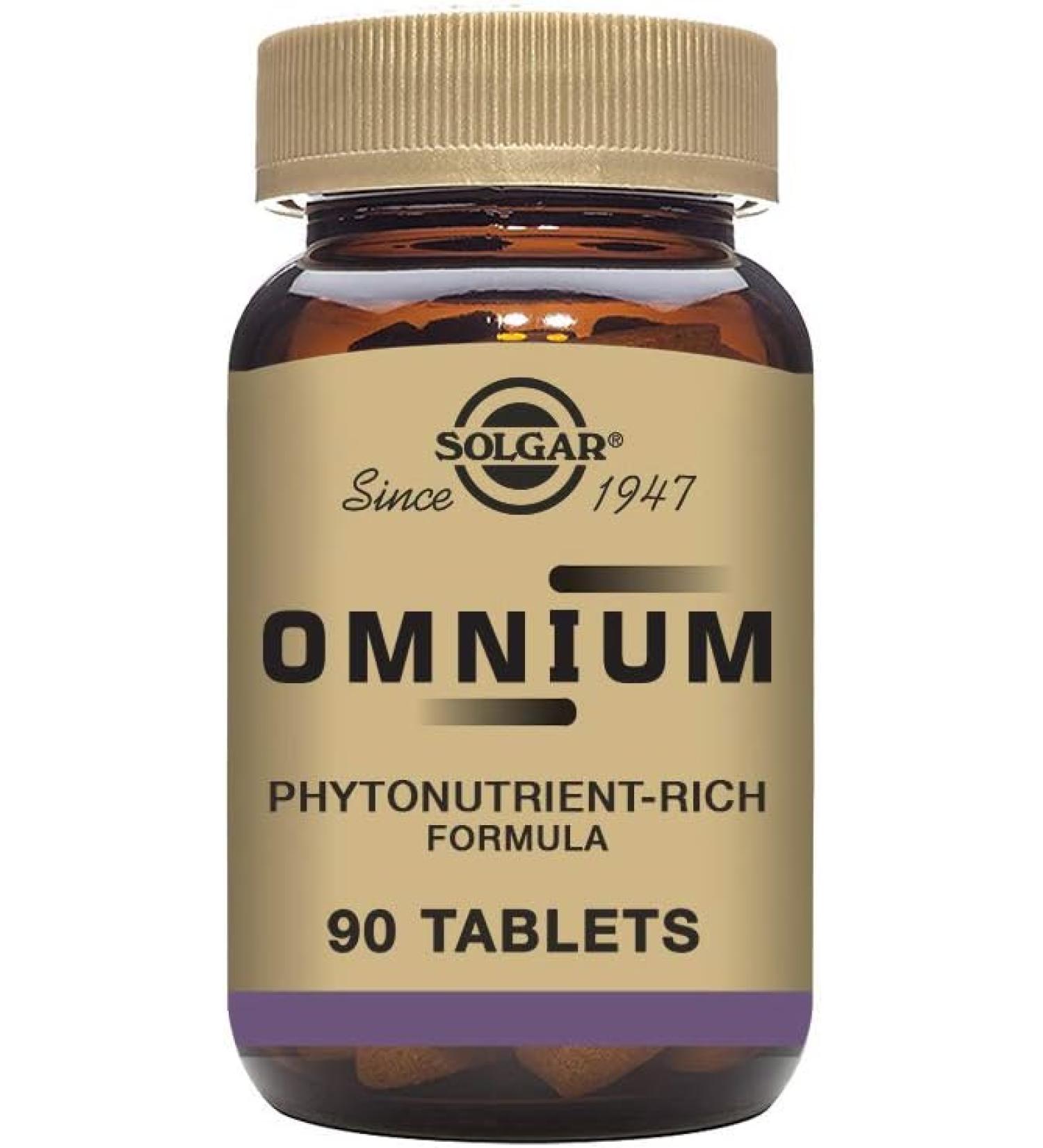 Solgar Omnium Phytonutrient Complex - Multiple Vitamin & Mineral Formula (90 Tablets) | Premium Supplement - Buy Online on GoSupps.com