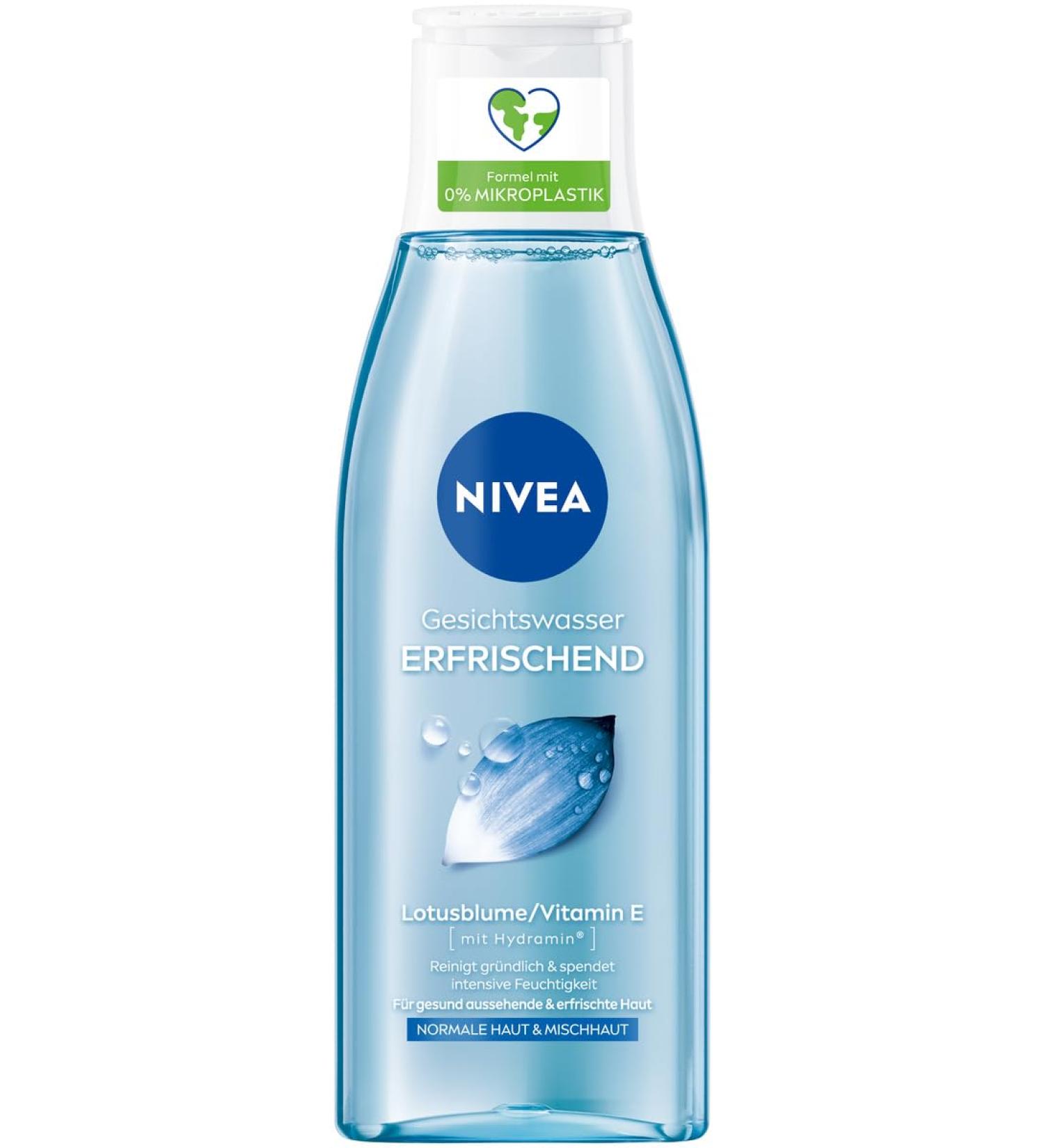 NIVEA Refreshing Facial Toner for Normal and Combination Skin Vegan Facial Toner with Vitamin E Cleanses and Refreshes Skin Intensively Moisturizes Skin 200 ml