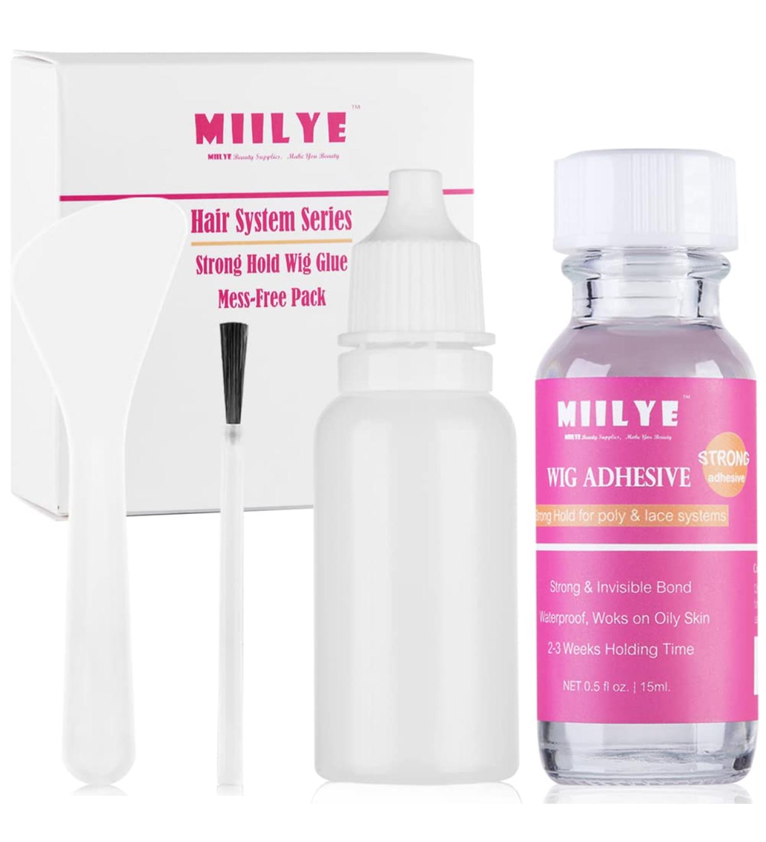 MIILYE Waterproof Lace Glue 0.5oz - Strong Hold Acrylic Adhesive for Wigs & Hairpieces - Buy Online on GoSupps.com