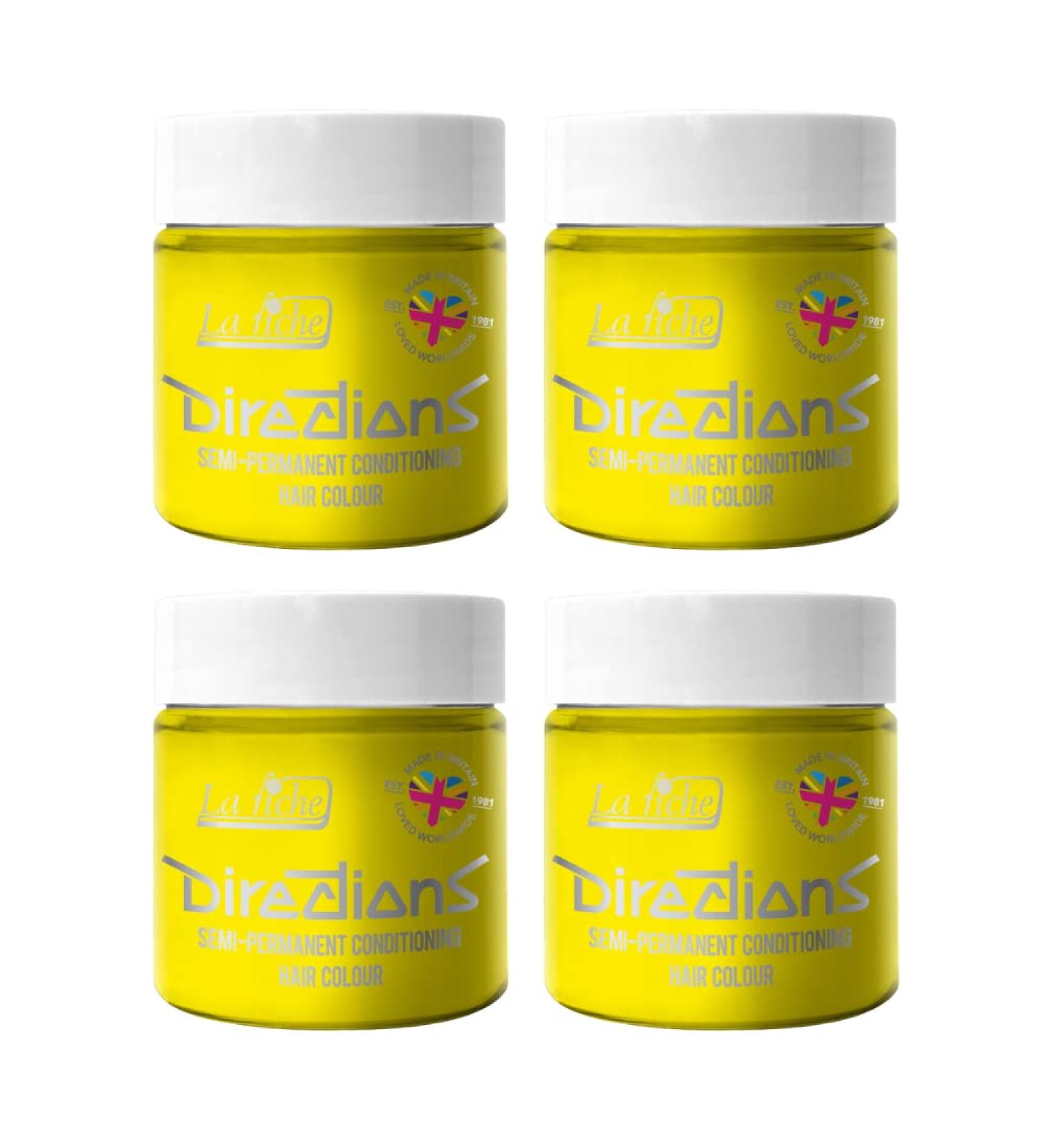 4x La Riche Directions Semi-Permanent Hair Color 100ml Tub - Bright Daffodil Bright Daffodil 100 ml (Pack of 4)